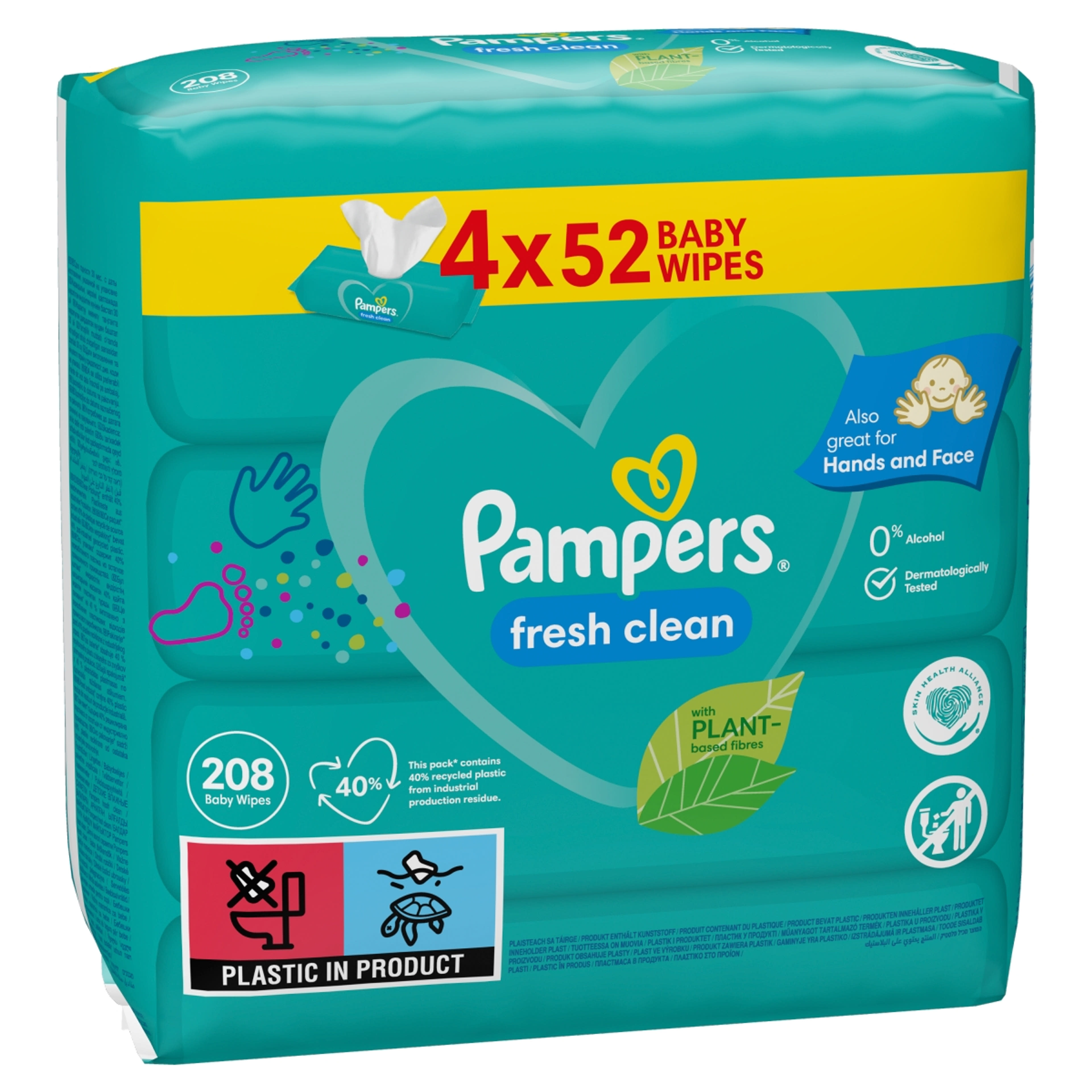 Pampers fresh clean törlőkendő (4x52) - 208 db