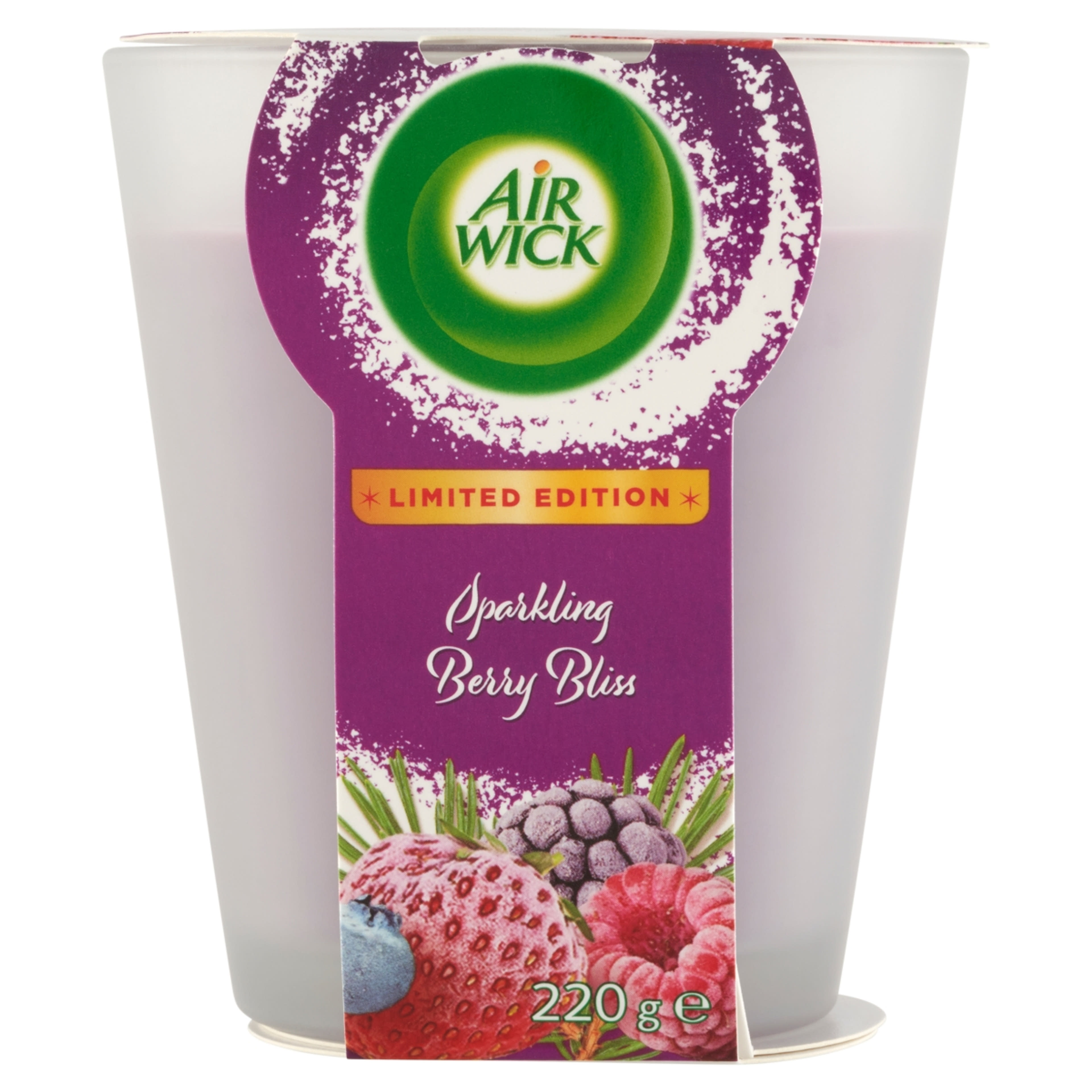 Air Wick Essential Oils illatgyertya pezsgő és téli gyümölcs illattal - 220 g