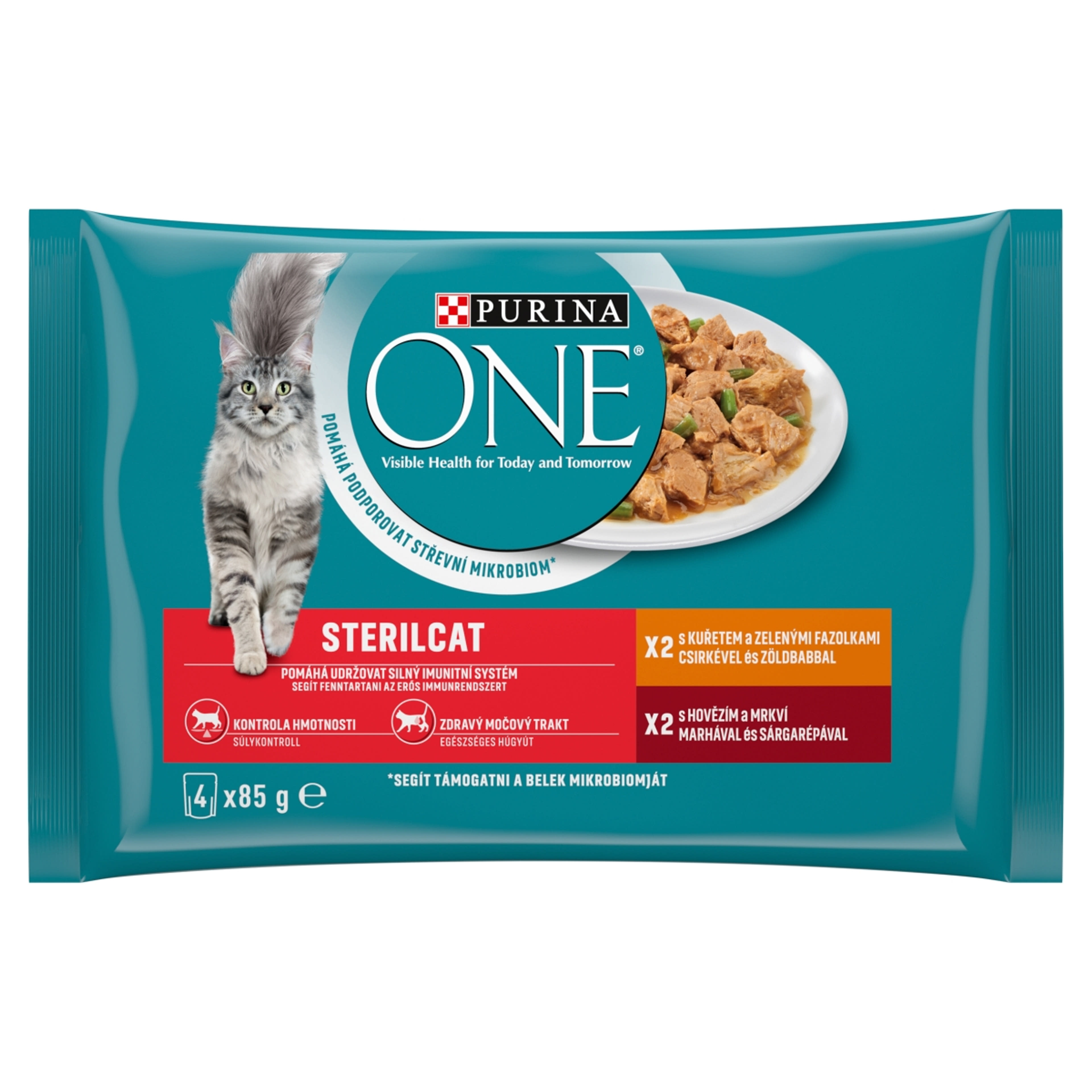 Purina One Sterilcat csirkével és marhával nedves macskaeledel 4 x 85 g - 340 g
