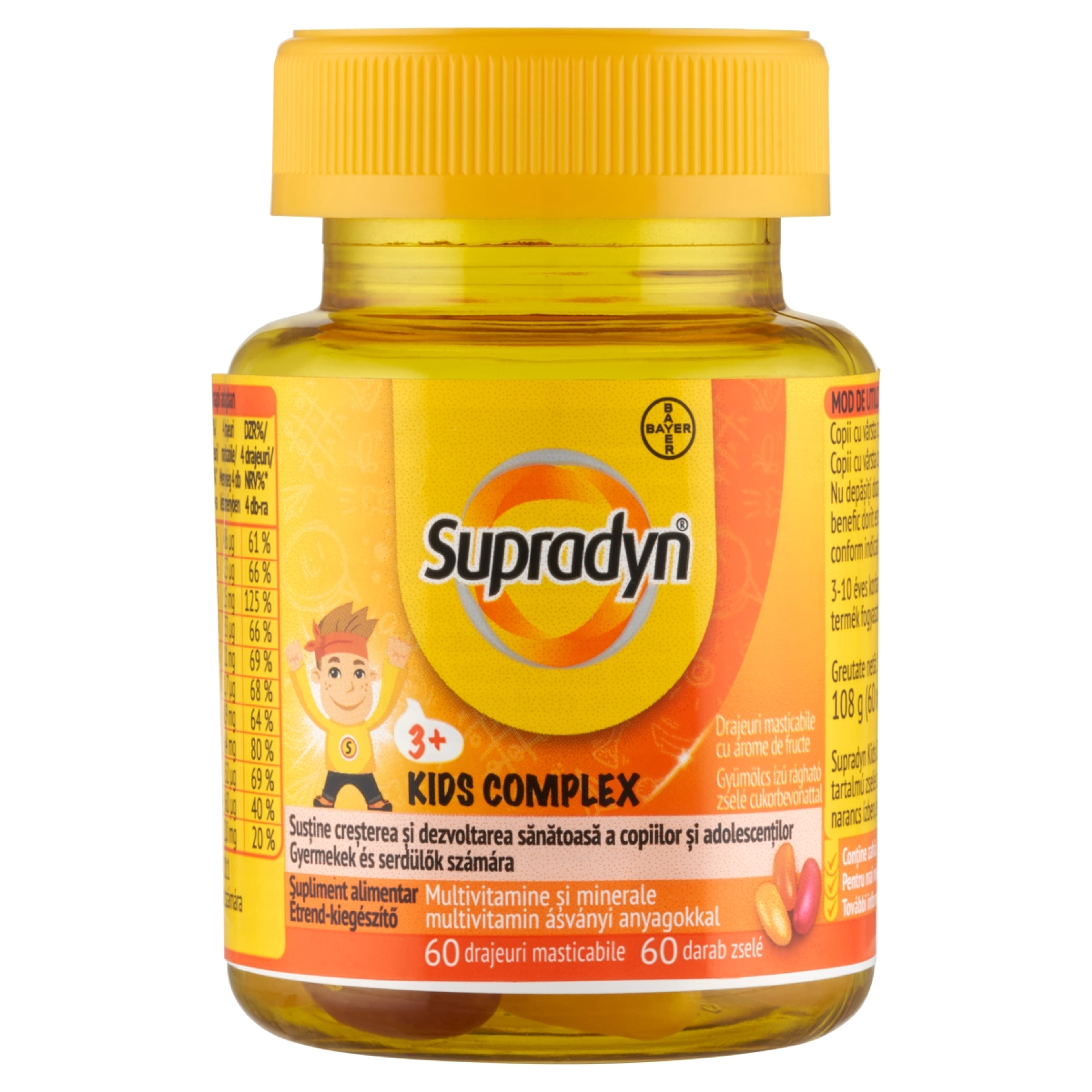 Supradyn Kids Complex gyümölcsízű rágható zselé cukorbevonattal - 60 db-1