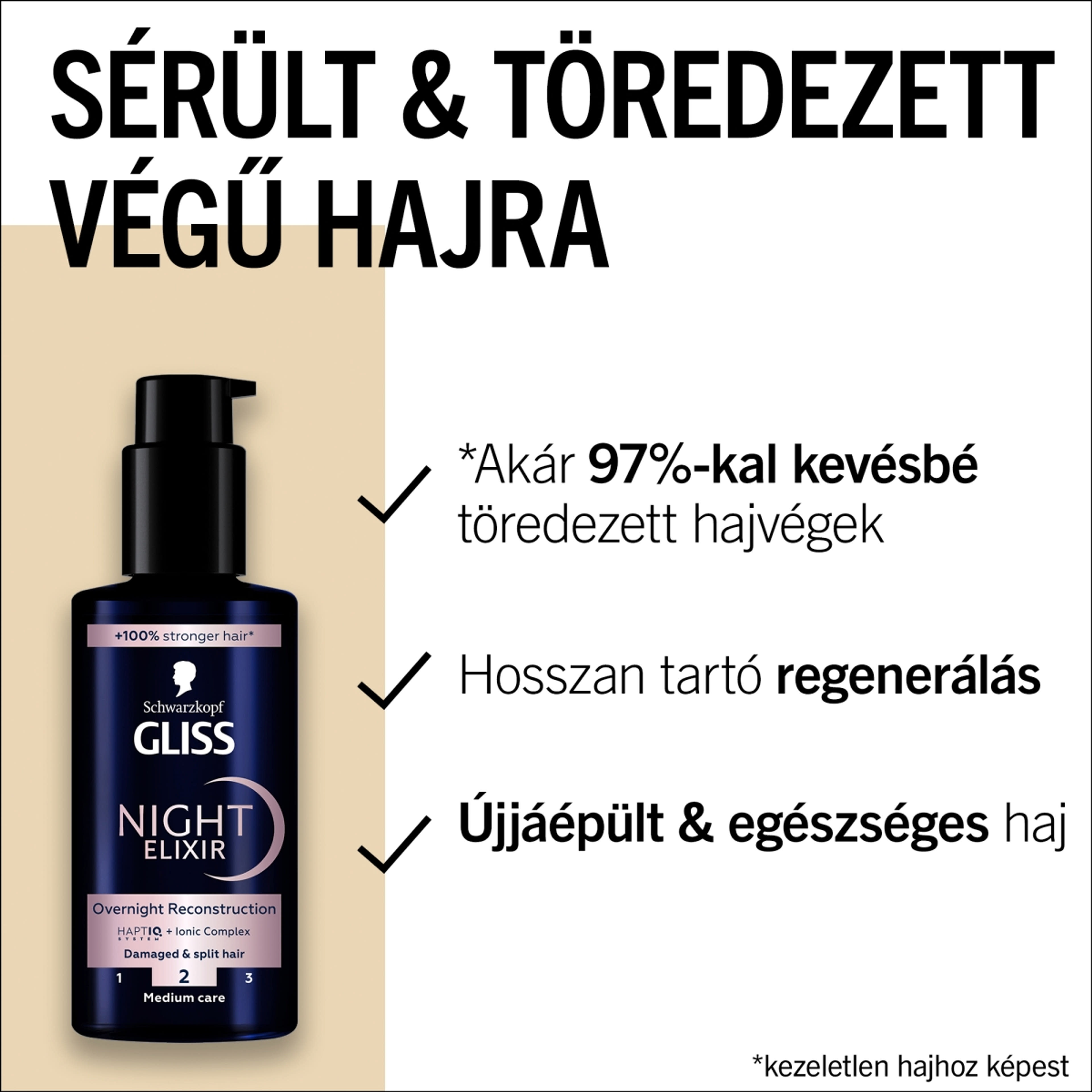 Gliss éjszakai hajpakolás sérült és töredezett hajra - 100 ml-3
