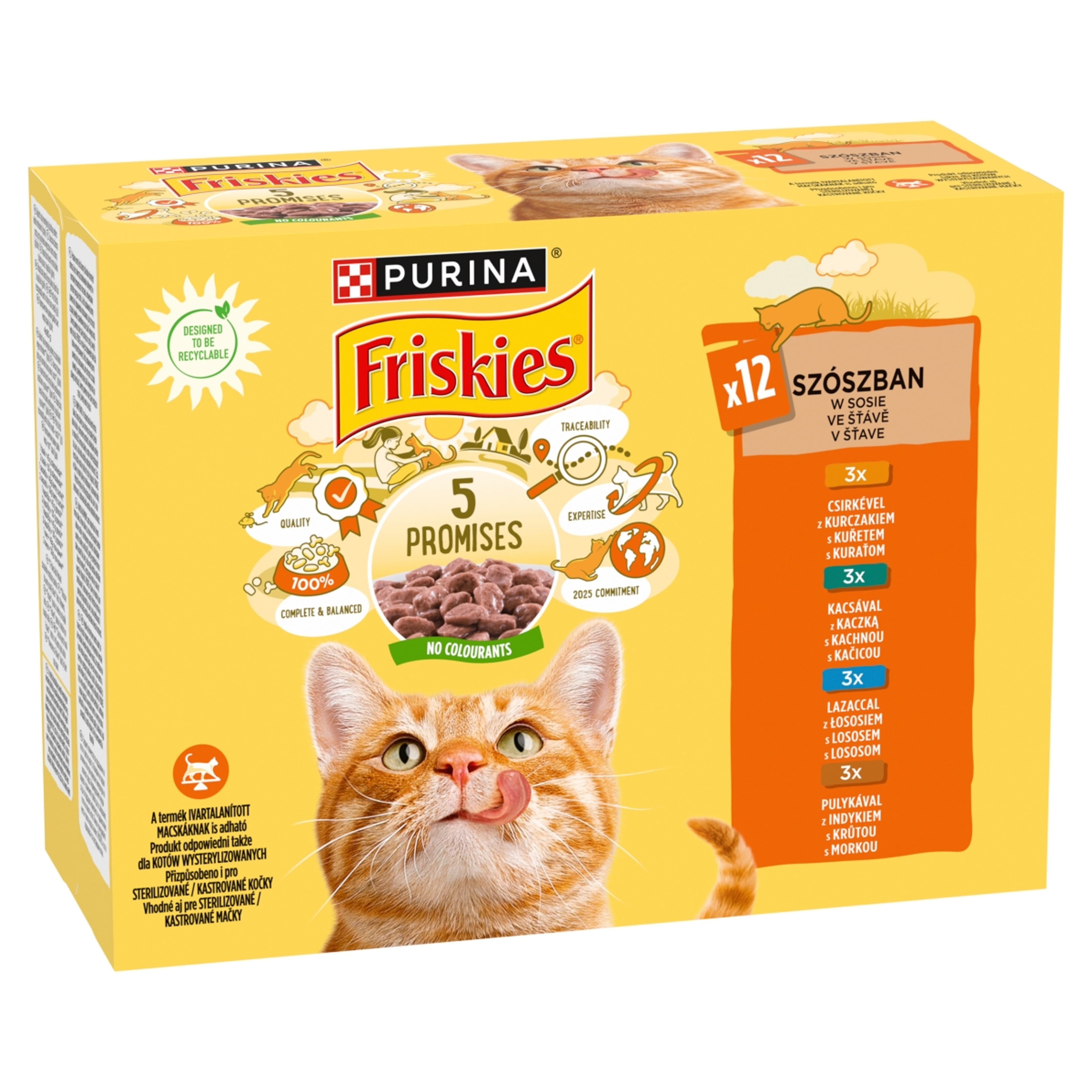 Friskies alutasak macskáknak, csirke, kacsa, lazac, pulyka 12x85 g - 1020 g-2