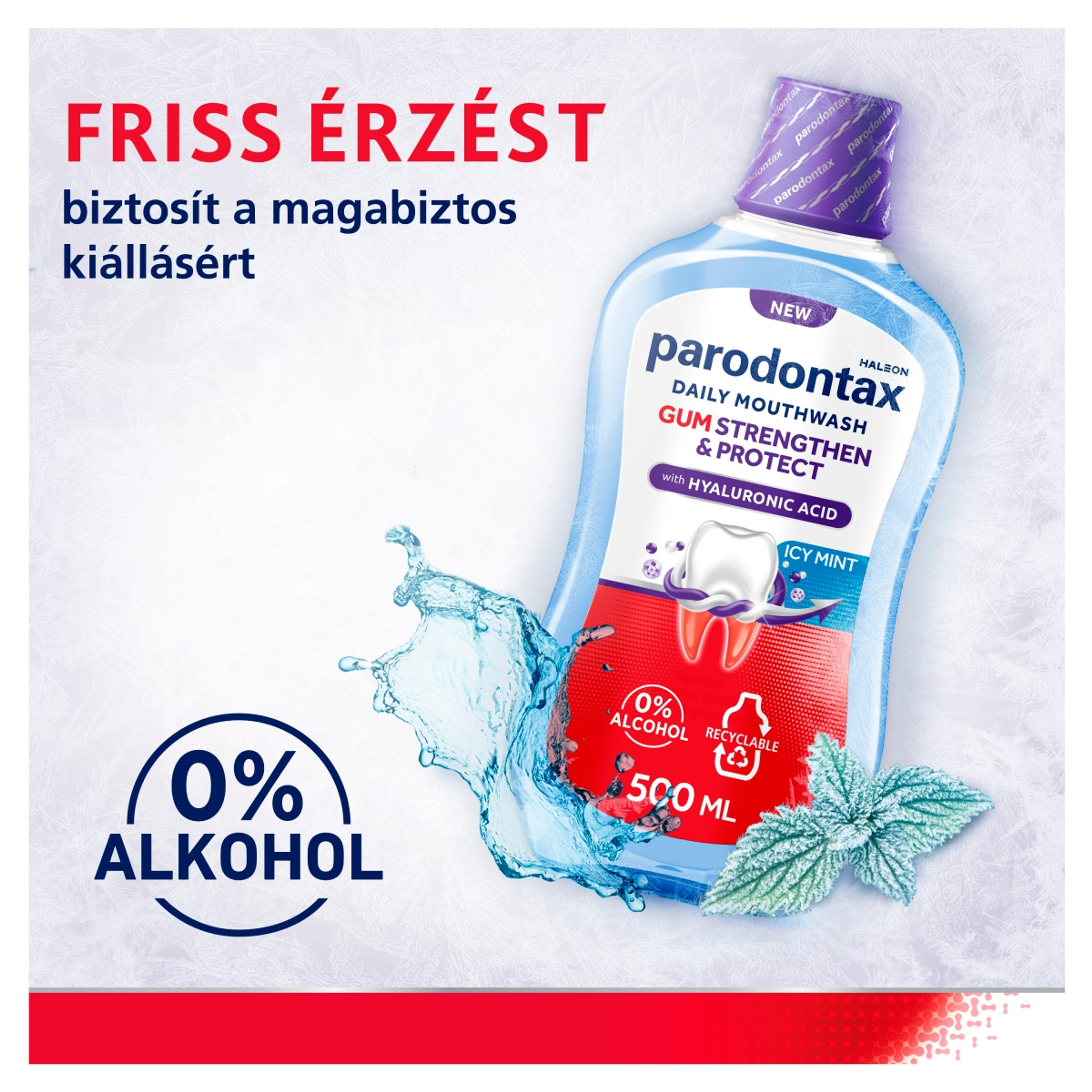 Parodontax Gum Strengthen & Protect Icy Mint alkoholmentes fluoridos szájvíz - 500 ml-5