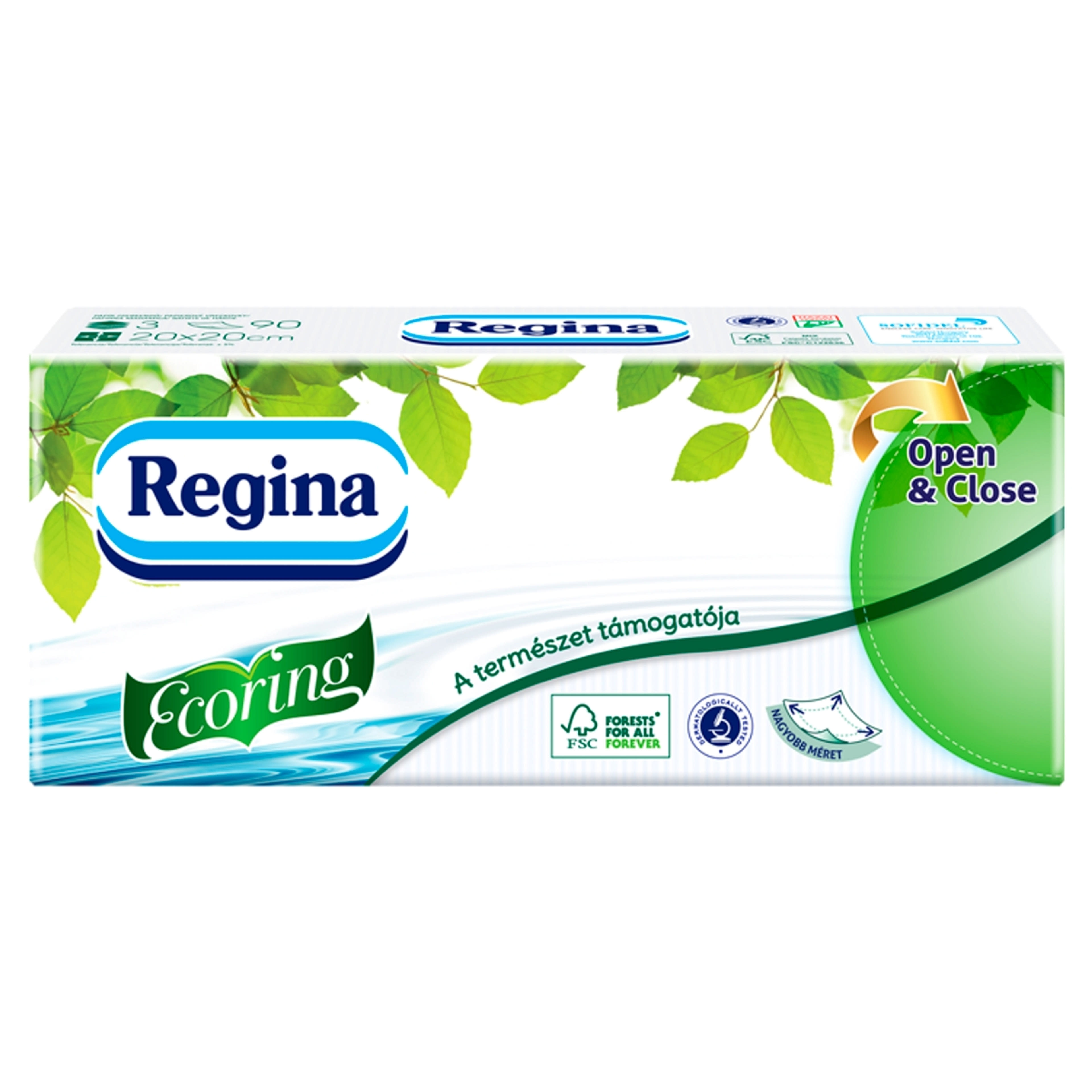 Regina Ecoring, illatmentes 3 rétegű papír zsebkendő - 90 db-3