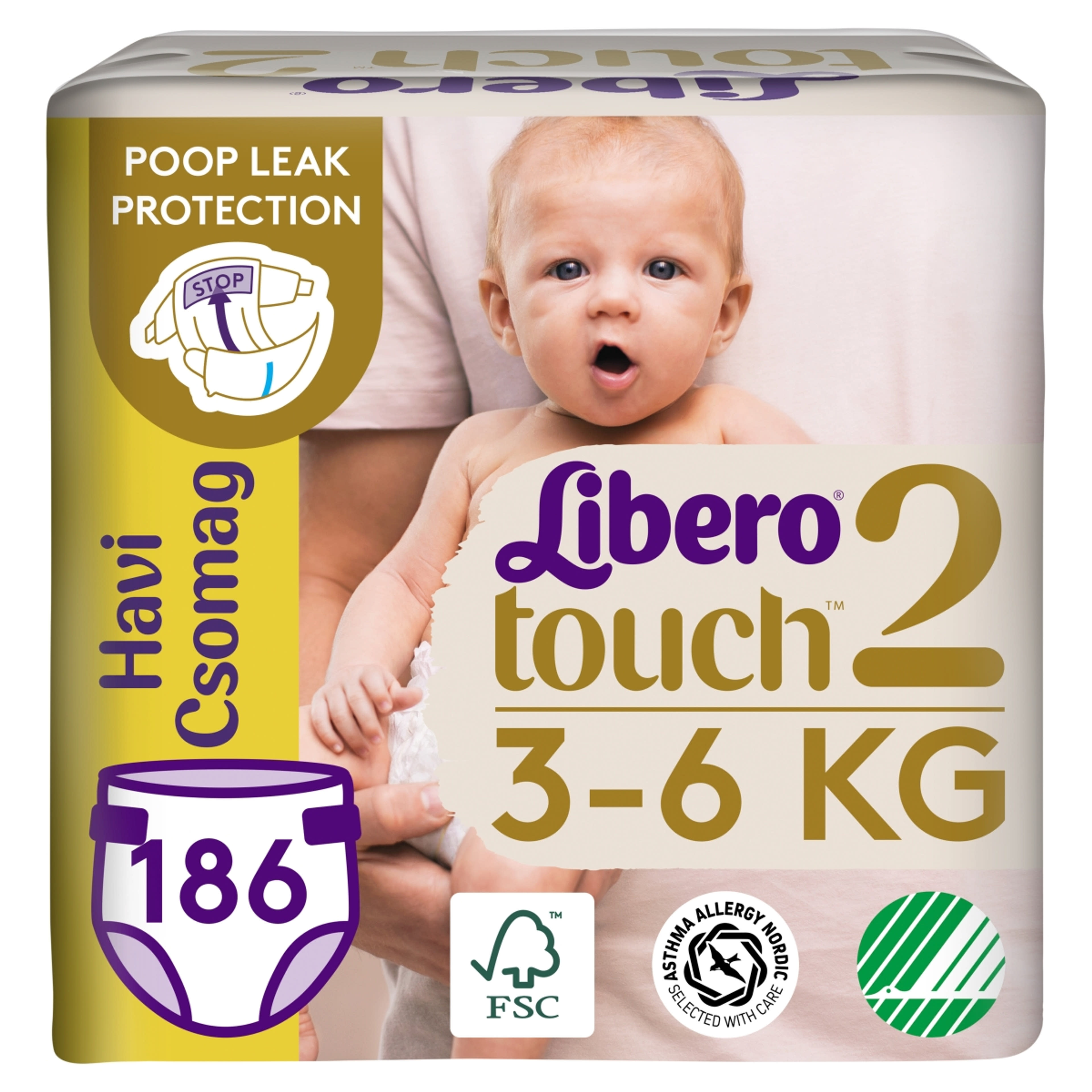 Libero Touch nadrágpelenka méret:2 3-6 kg - 186 db-1