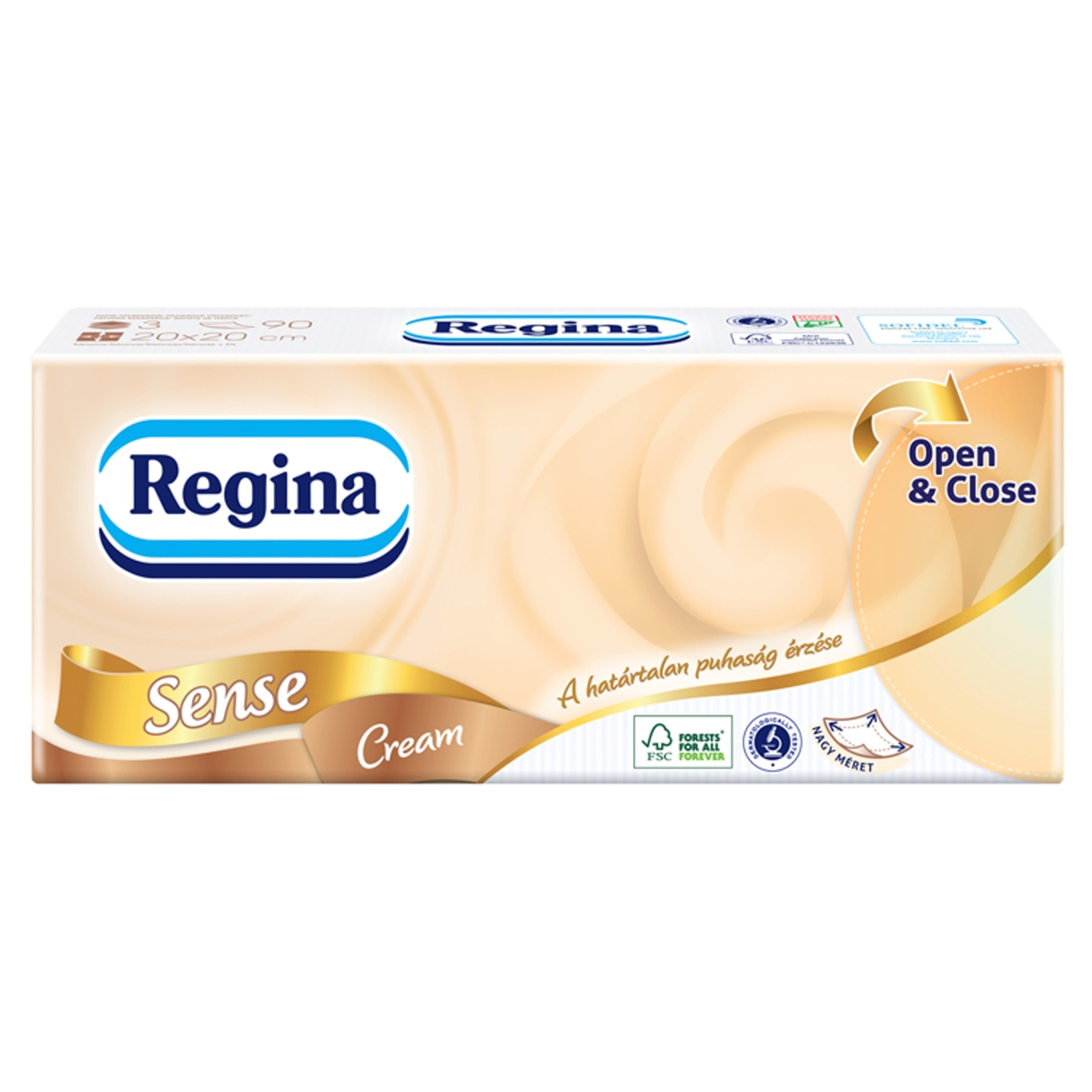 Regina Sense Cream, illatosított 3 rétegű papír zsebkendő - 90 db-3