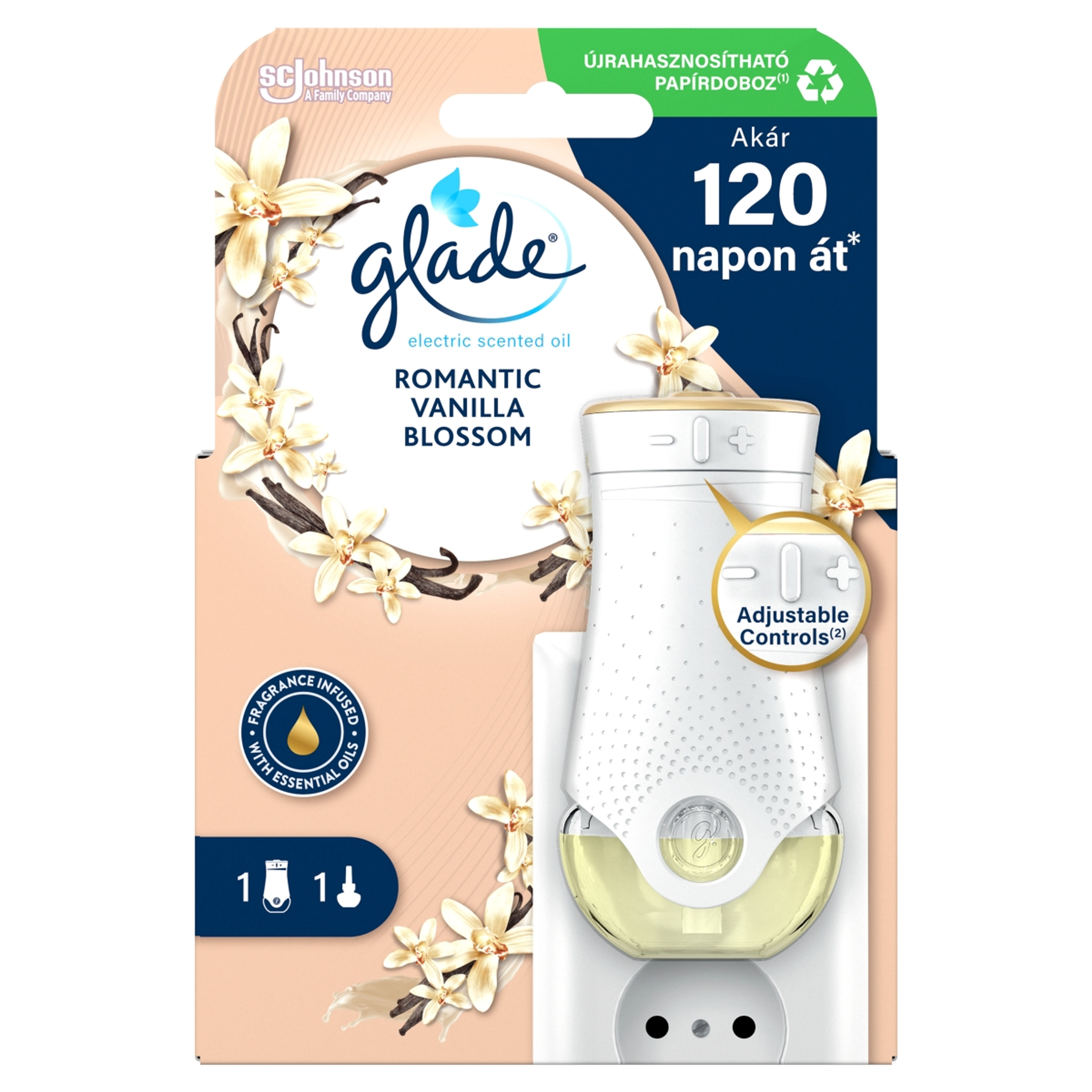 Glade Romantic Vanilla Blossom elektromos légfrissítő készülék - 20 ml