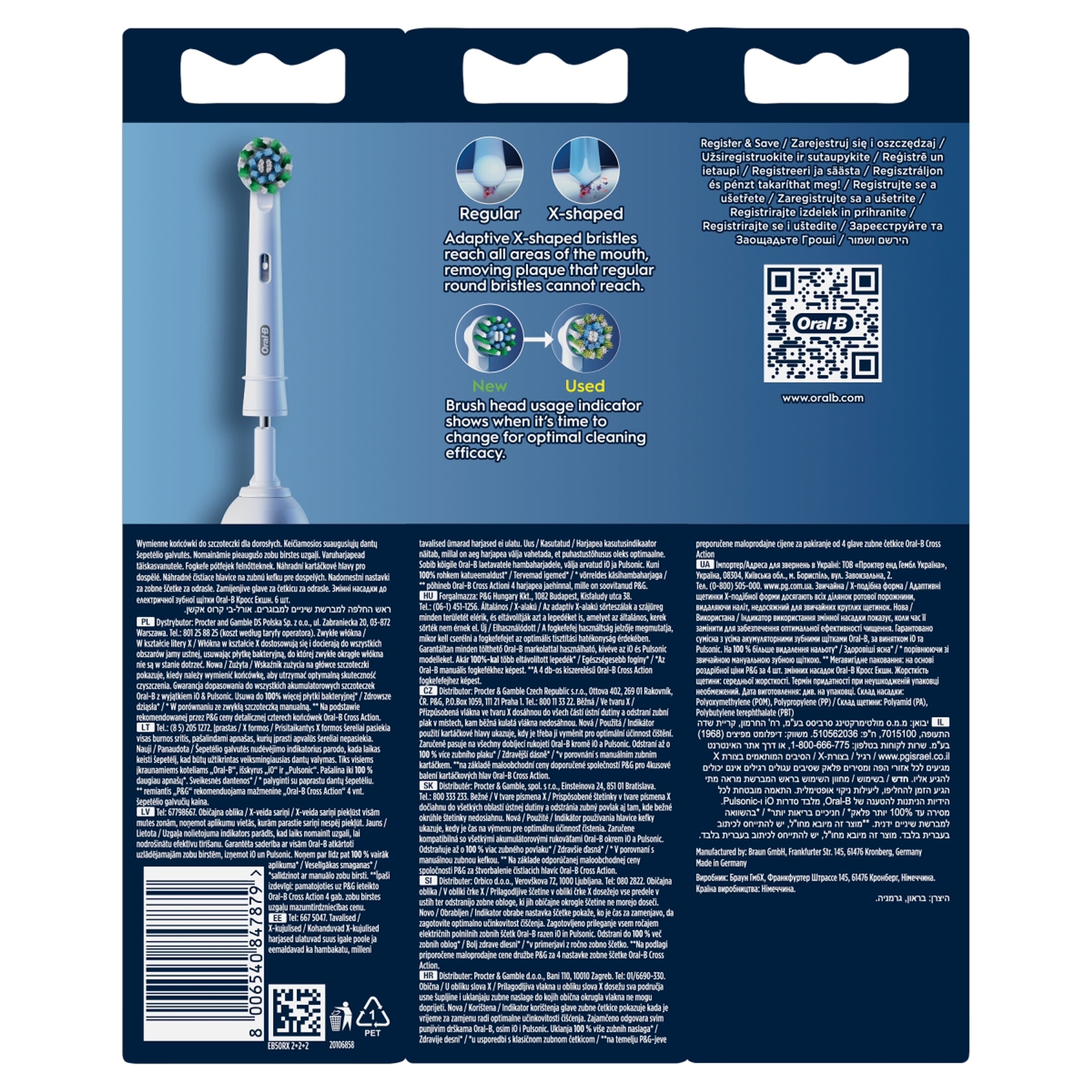 Oral-B Pro Cross Action elektromos fogkefe pótfej - 6 db-3