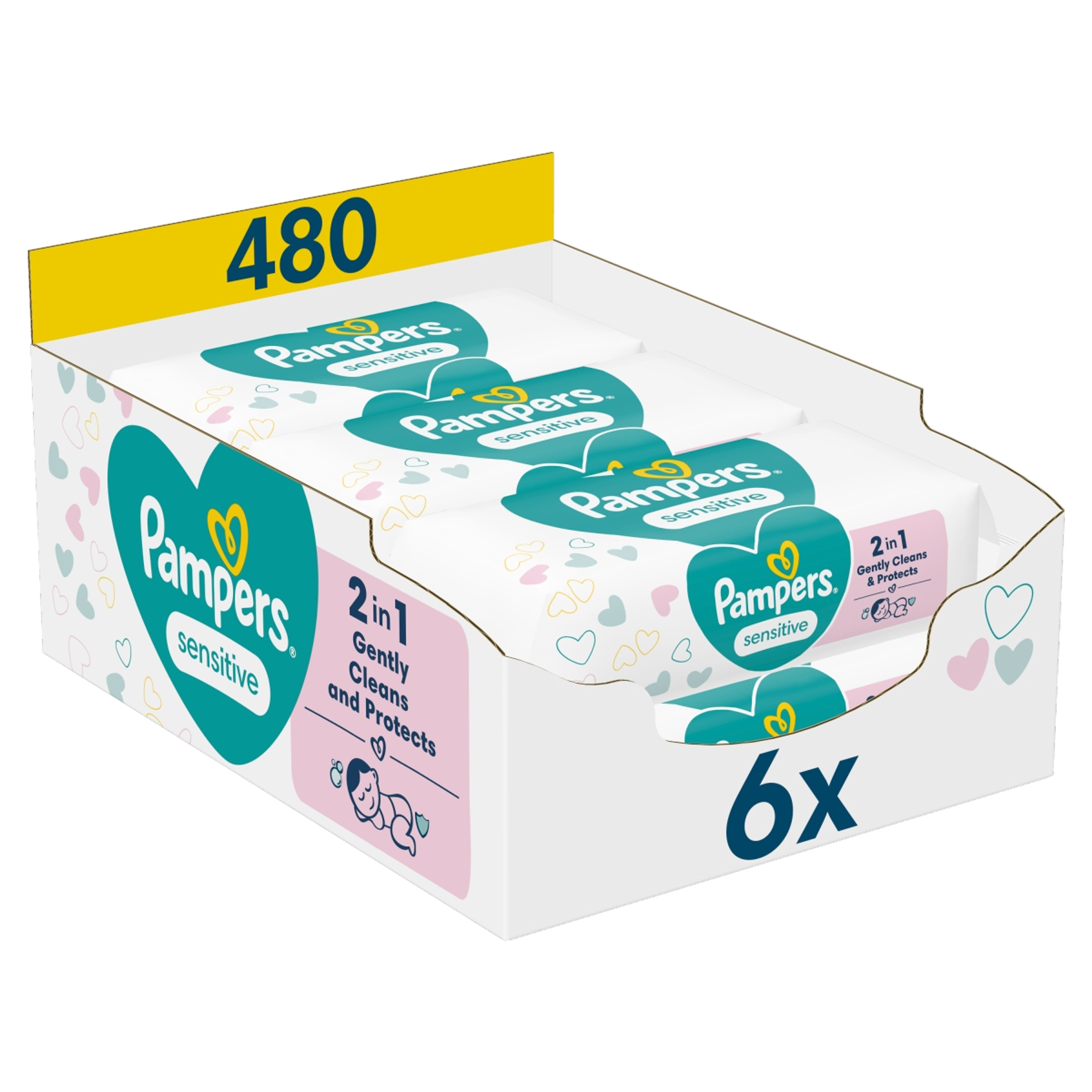 Pampers törlőkendő sensitive (6*80) - 480 db-6