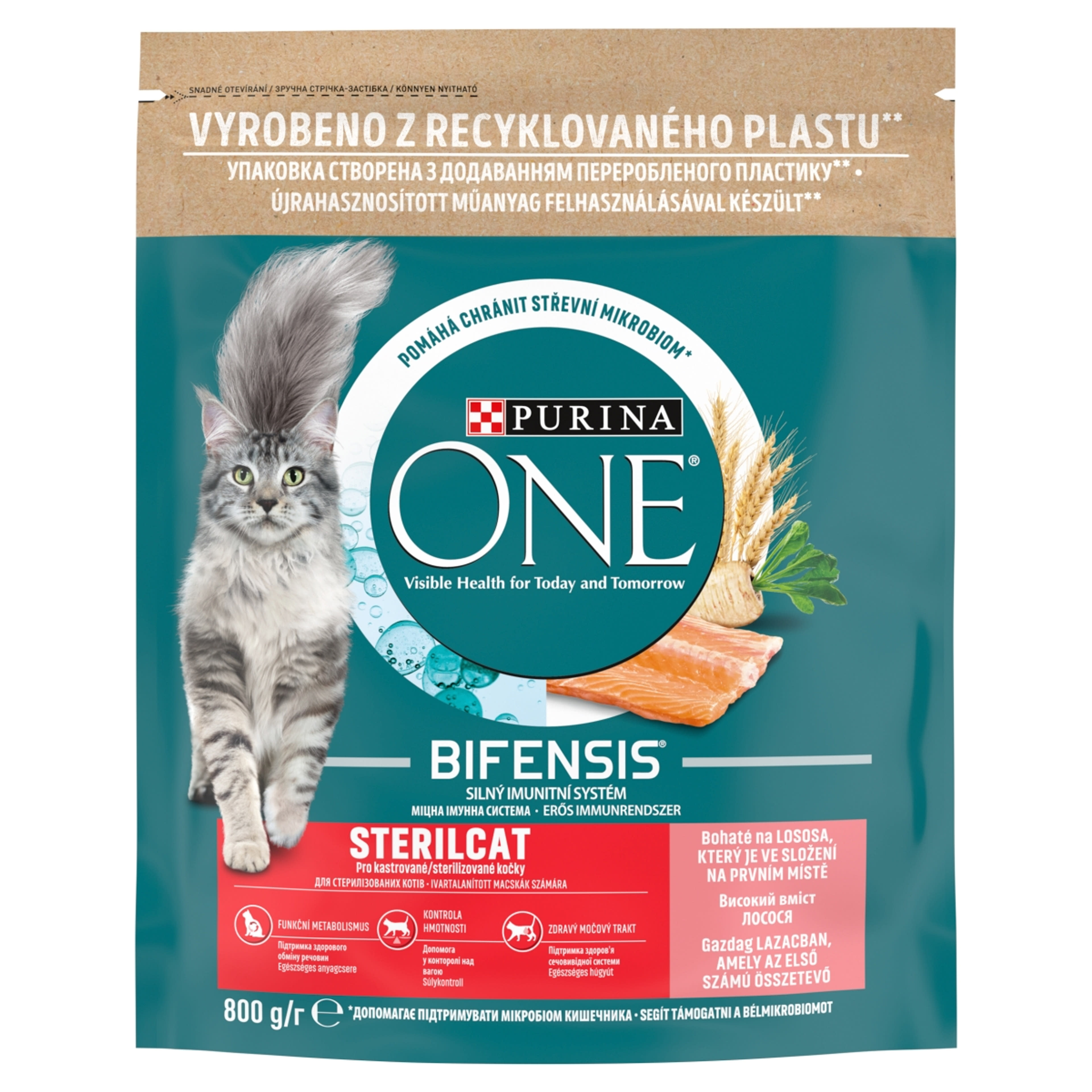 Purina One Sterilcat szárazeledel macskáknak, lazac és búza - 800 g-1