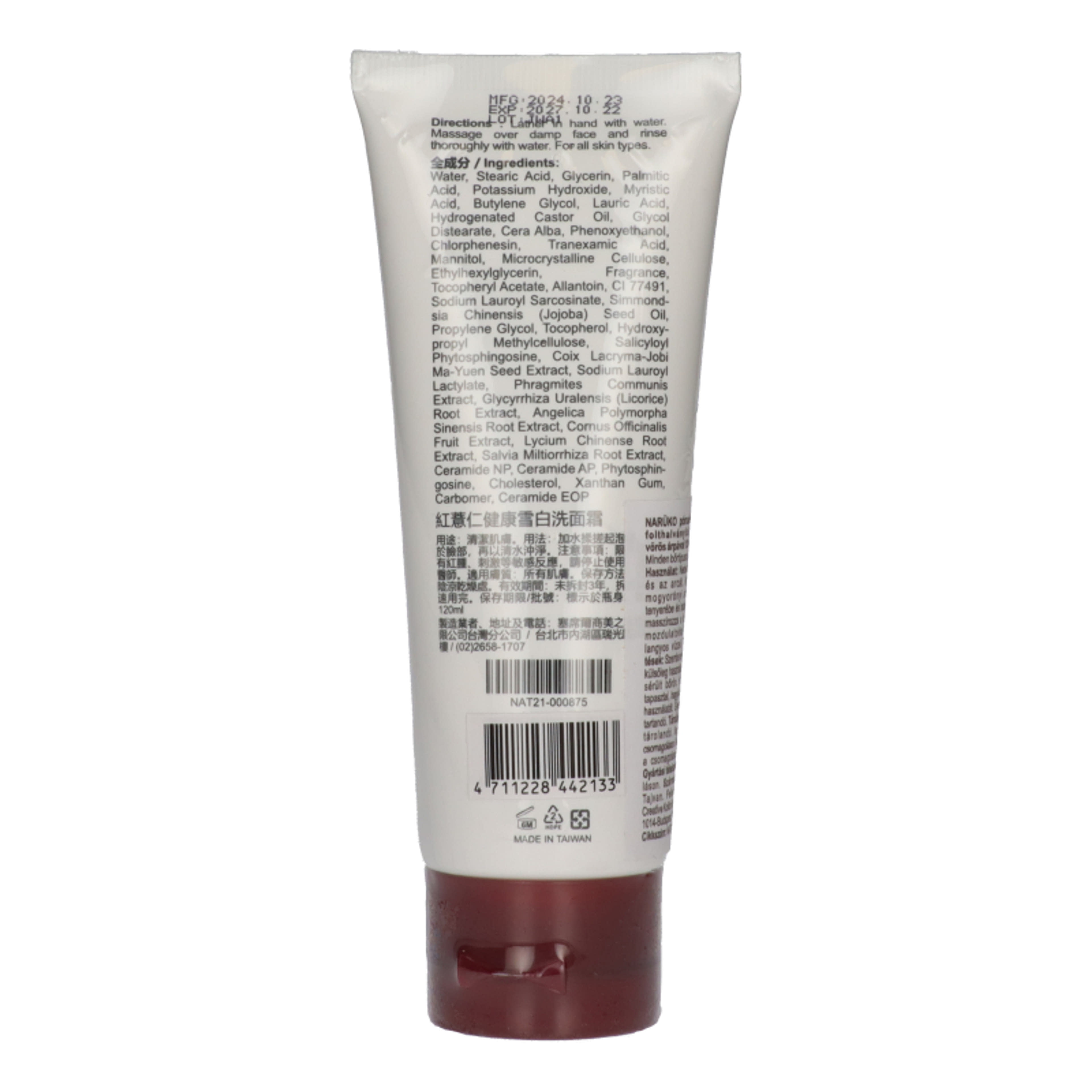 Naruko pórusösszehúzó és folthalványító arclemosó - 120 ml-3