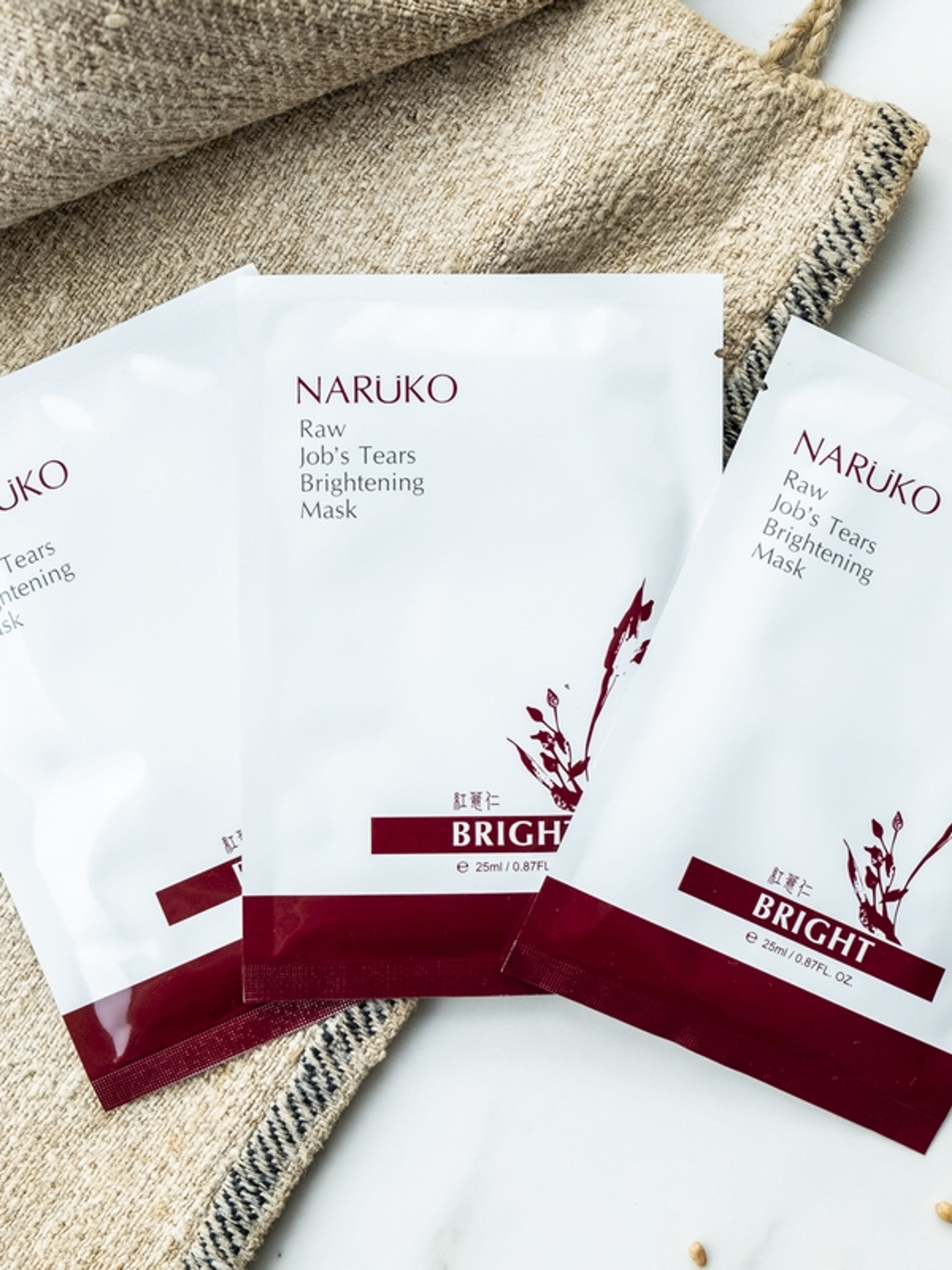 Narüko pórusösszehúzó és folthalványító fátyolmaszk vörös árpával - 25 ml-2
