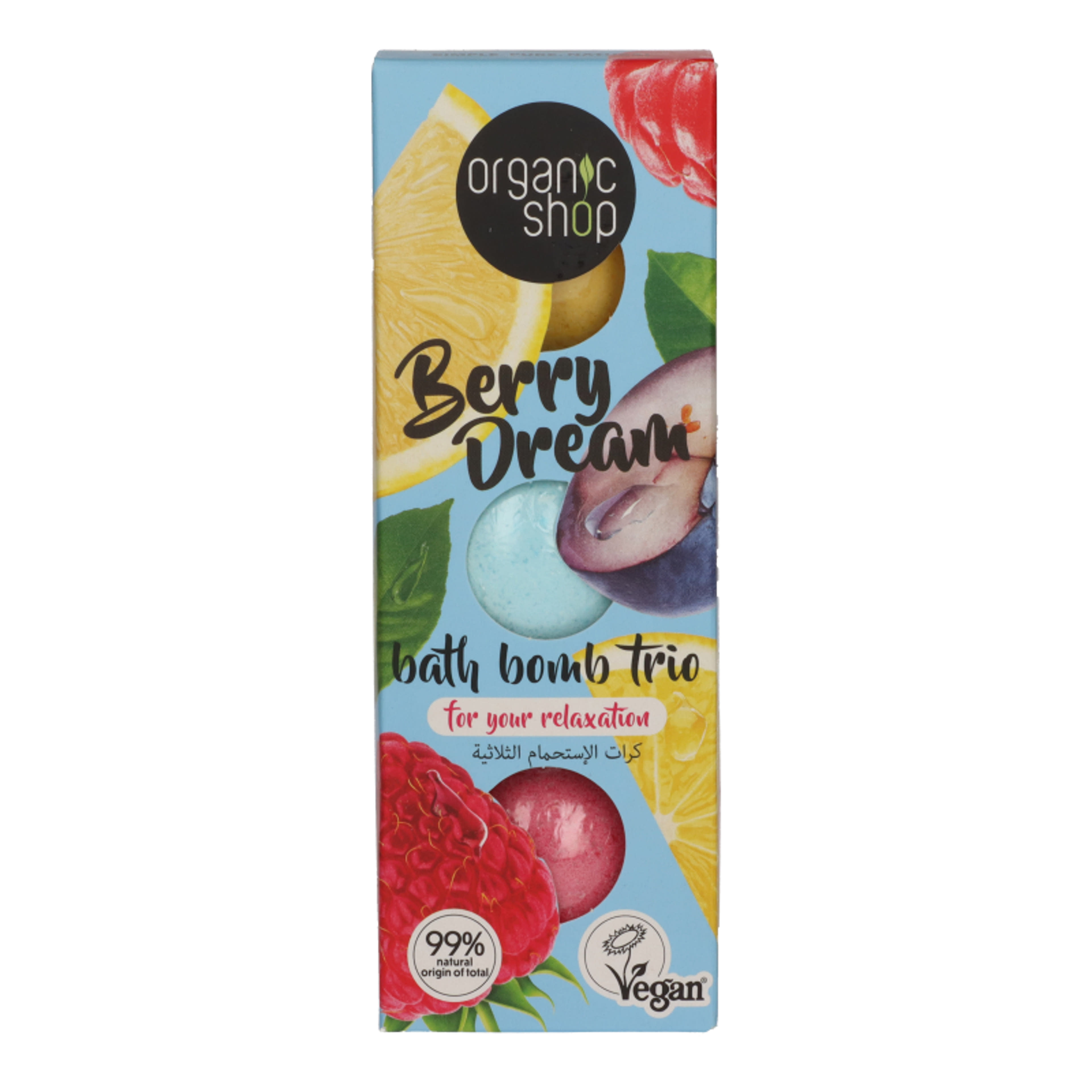 Organic Shop Berry Dream fürdőbomba trio - 255 g