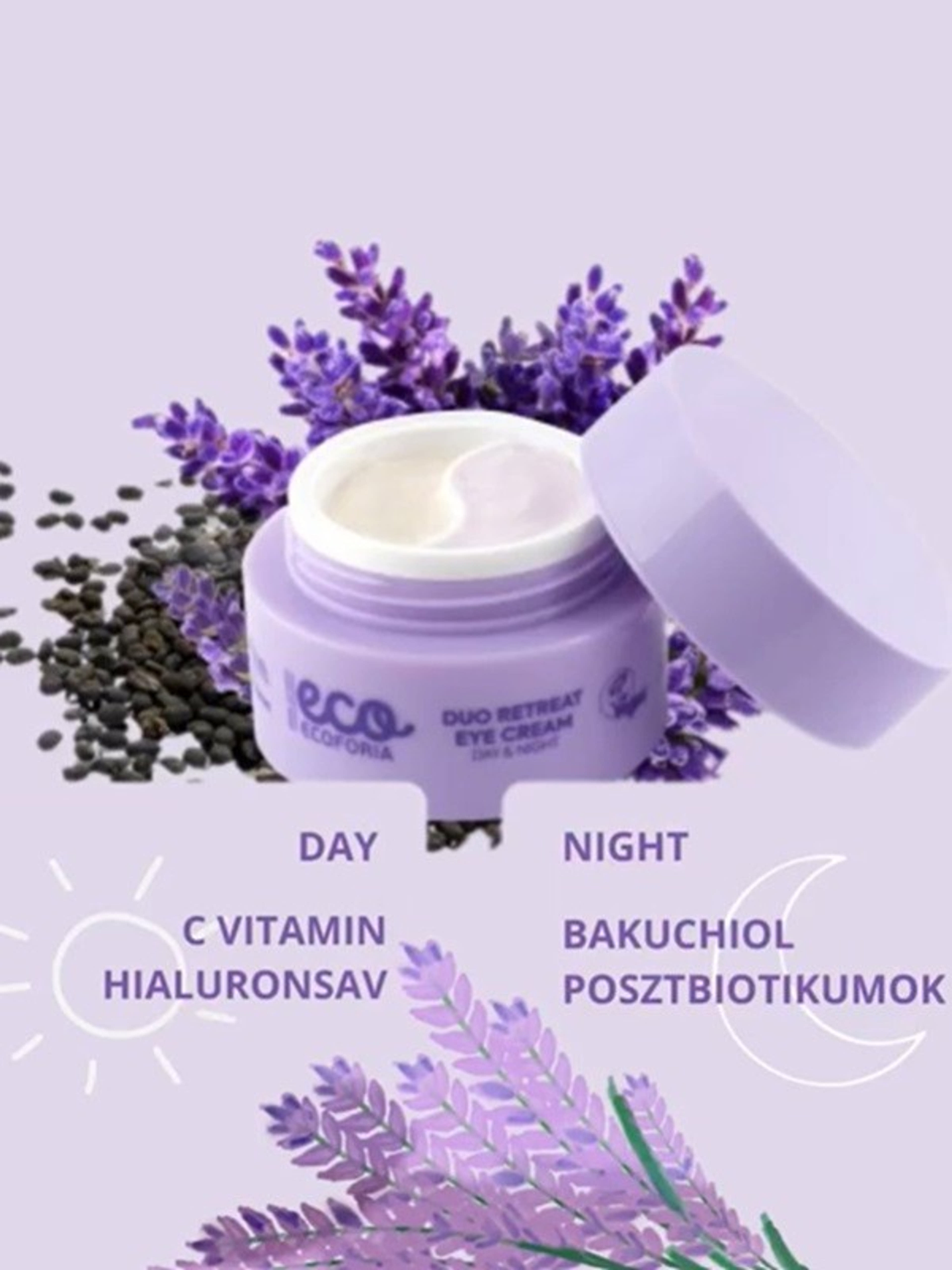 Ecoforia Day & Night szemkörnyékápoló krém levendulával - 30 ml-4