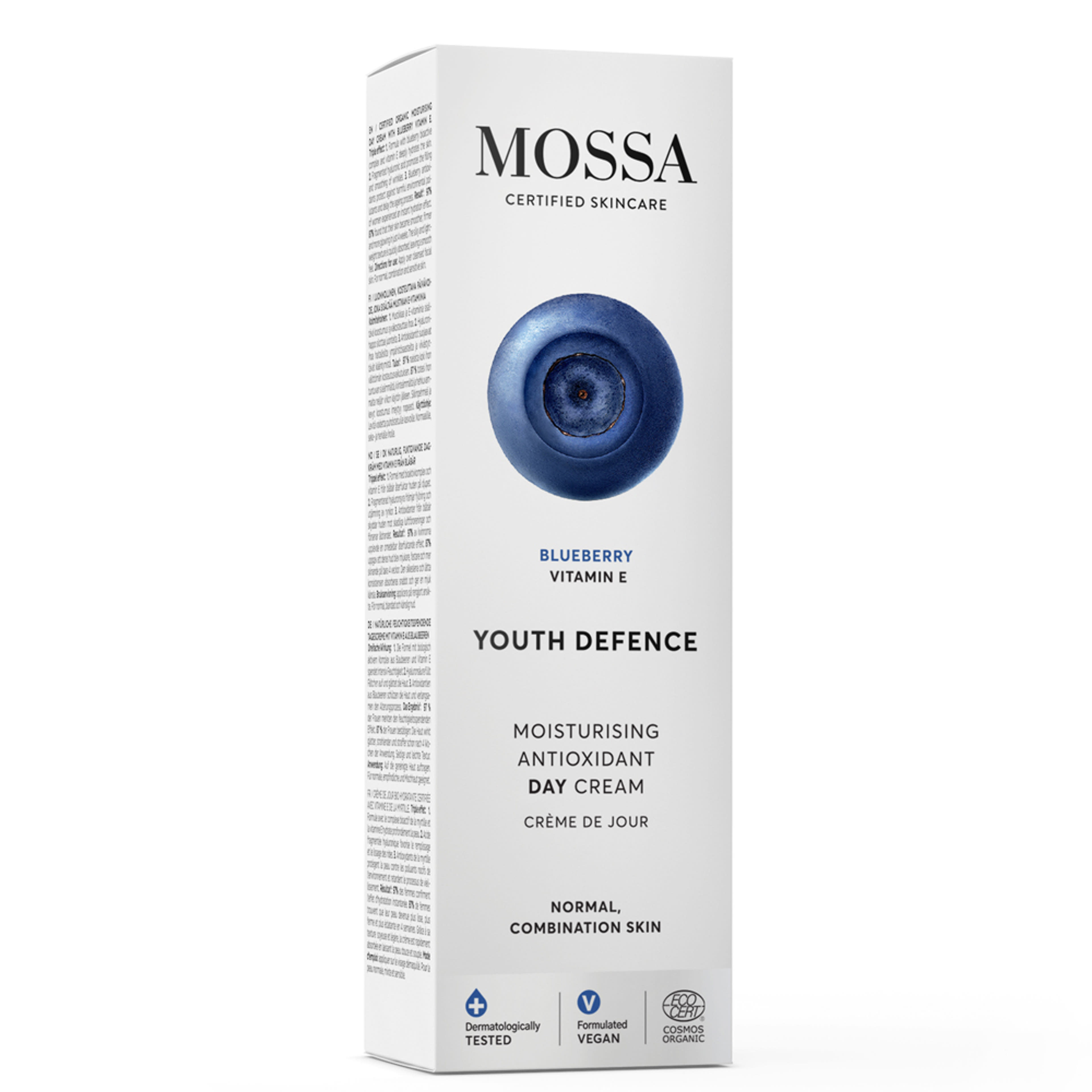 Mossa YOUTH DEFENCE Hidratáló nappali krém áfonyával és E-vitaminnal - 50 ml
