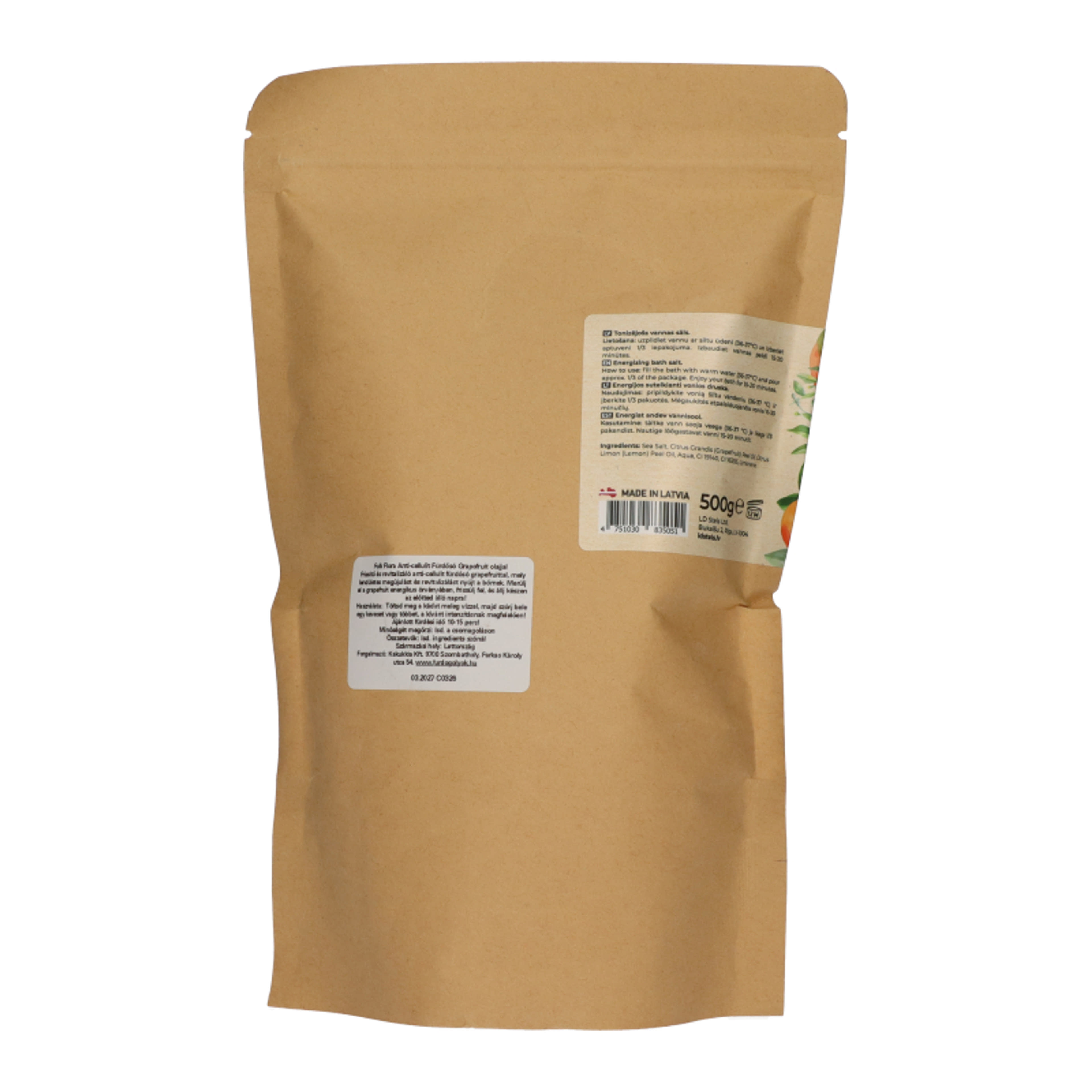 Folk&Flora frissítő és revitalizáló anti-cellulit fürdősó grapefruittal  - 500 g-2