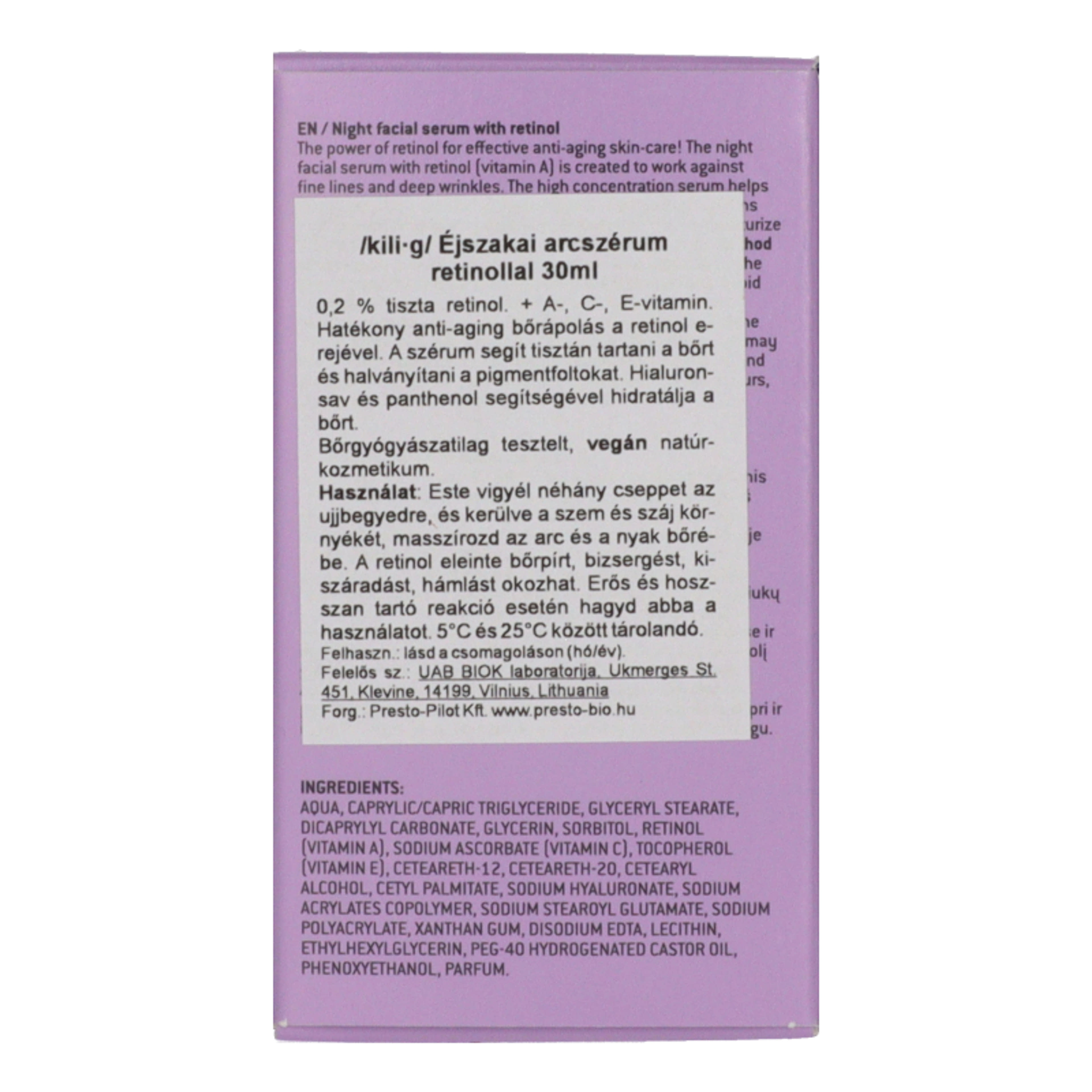 Kili-G éjszakai szérum retinollal - 30 ml-3