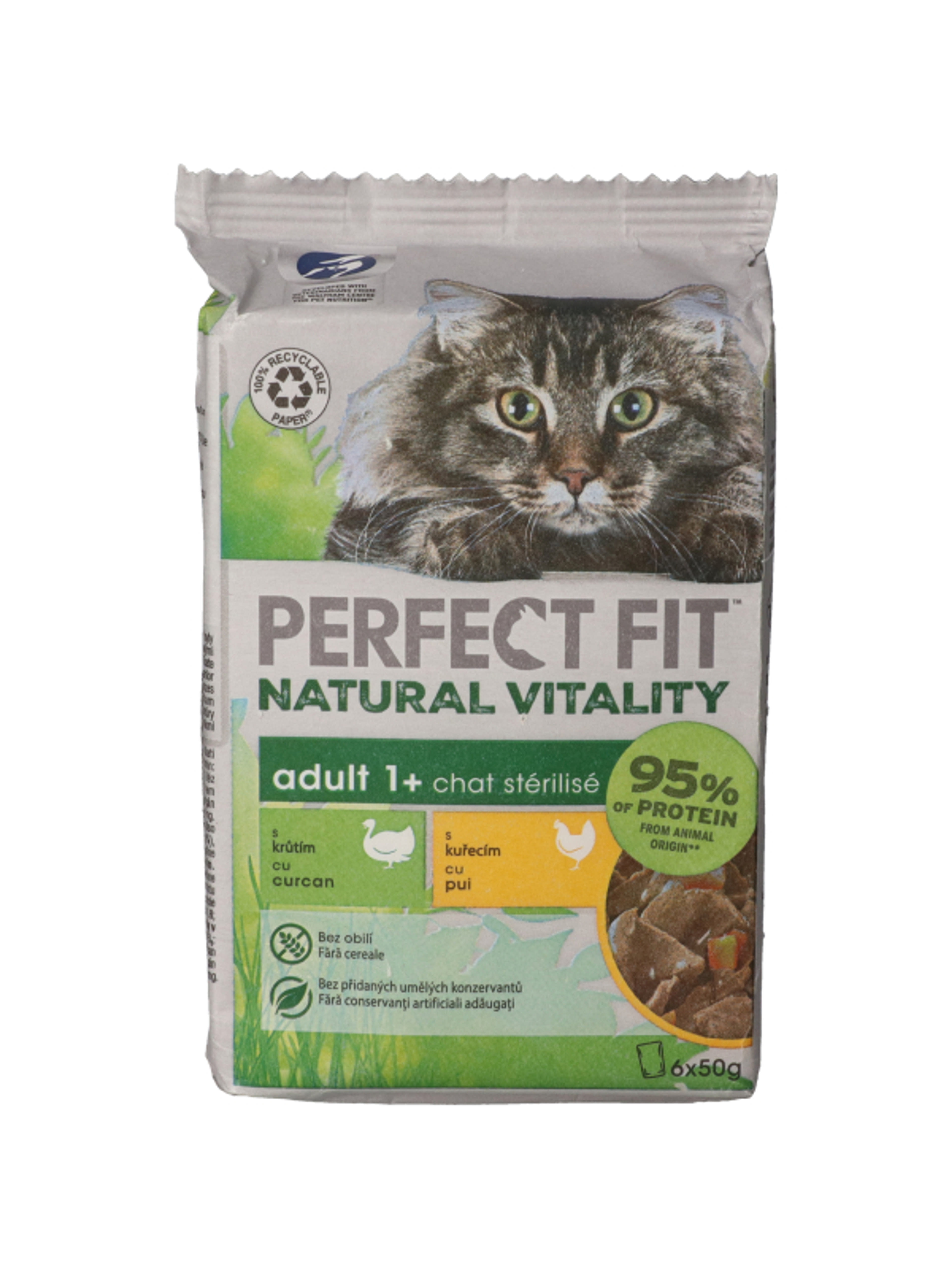 Perfect Fit Natural Vitality mini alutasak macskáknak, csirkével, pulykával és hallal 6*50 g - 300 g