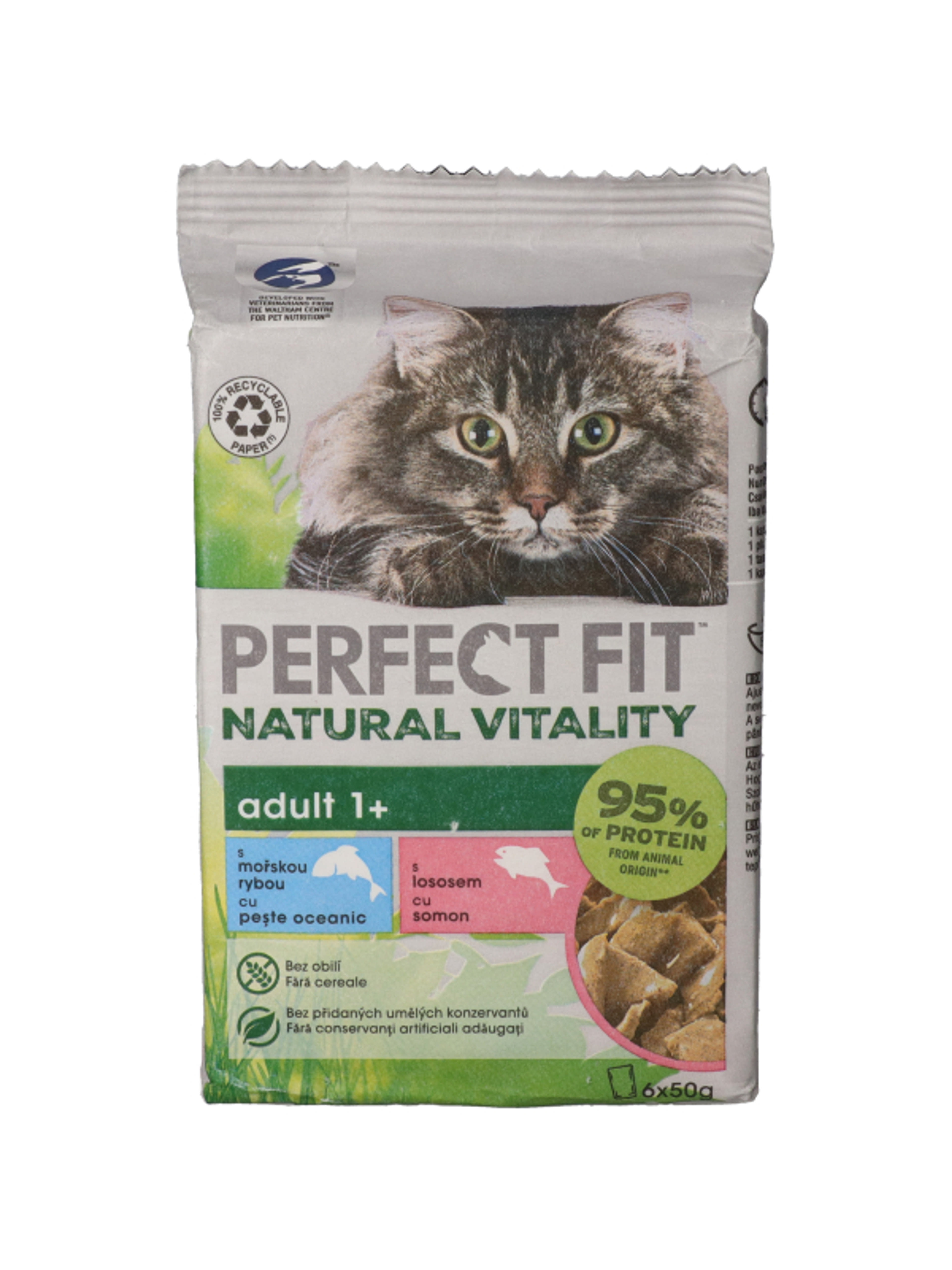 Perfect Fit Natural Vitality mini alutasak macskáknak, lazaccal és óceáni hallal 6*50 g - 300 g