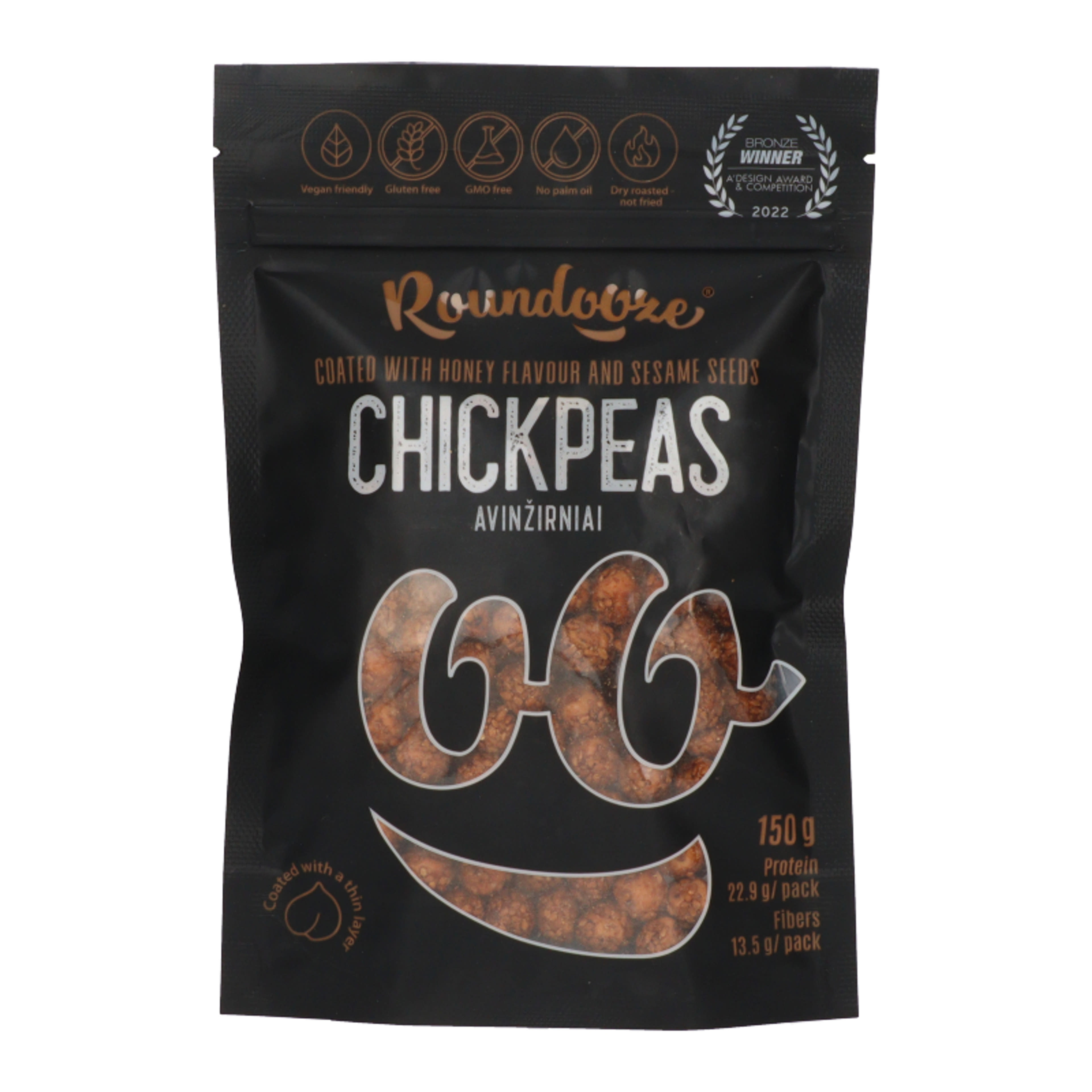 Roundooze csicseriborsó szezámmagos-mézes - 170 g-1