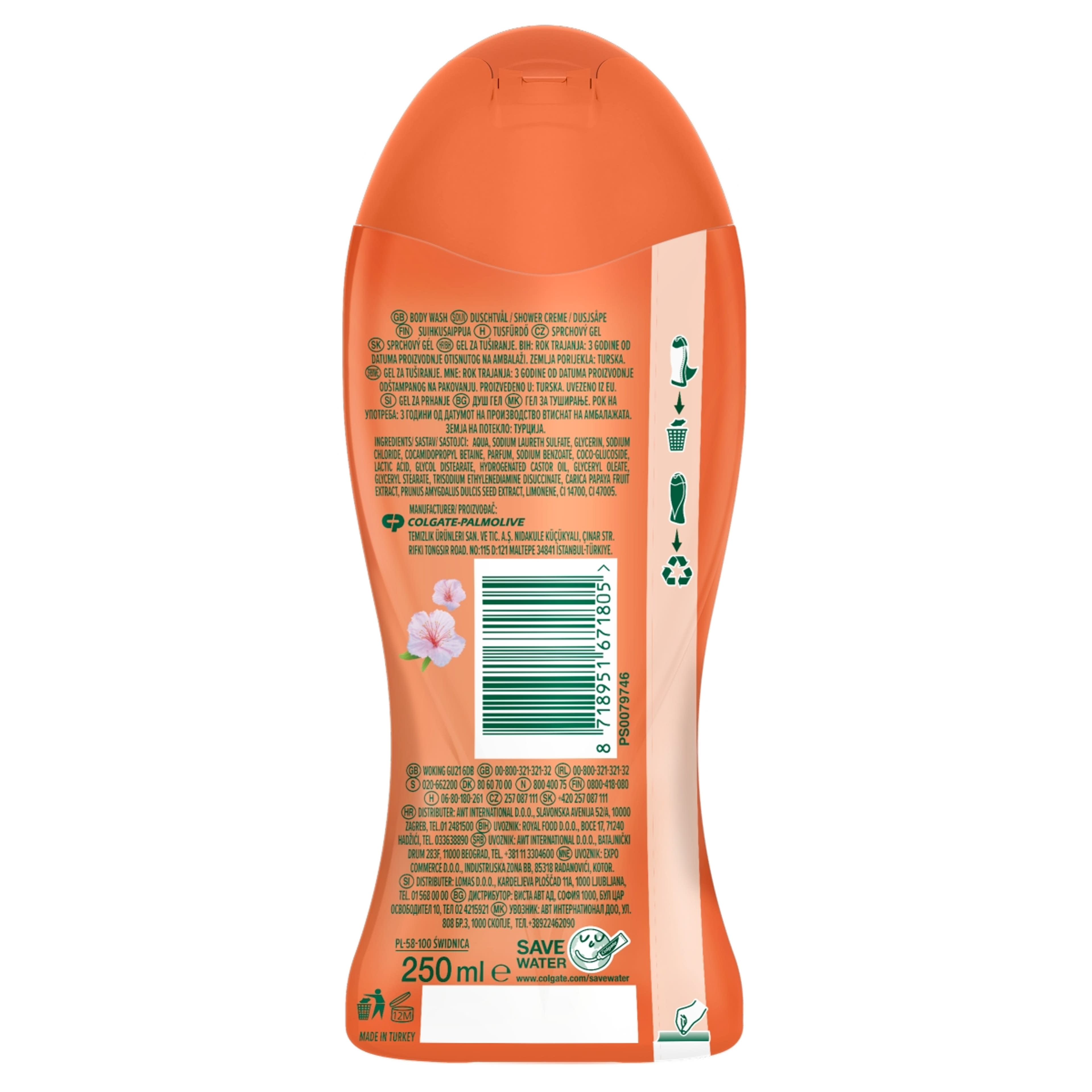 Palmolive Skin Radiance Papaya & Peach AHA savas tusfürdő - 250 ml-2
