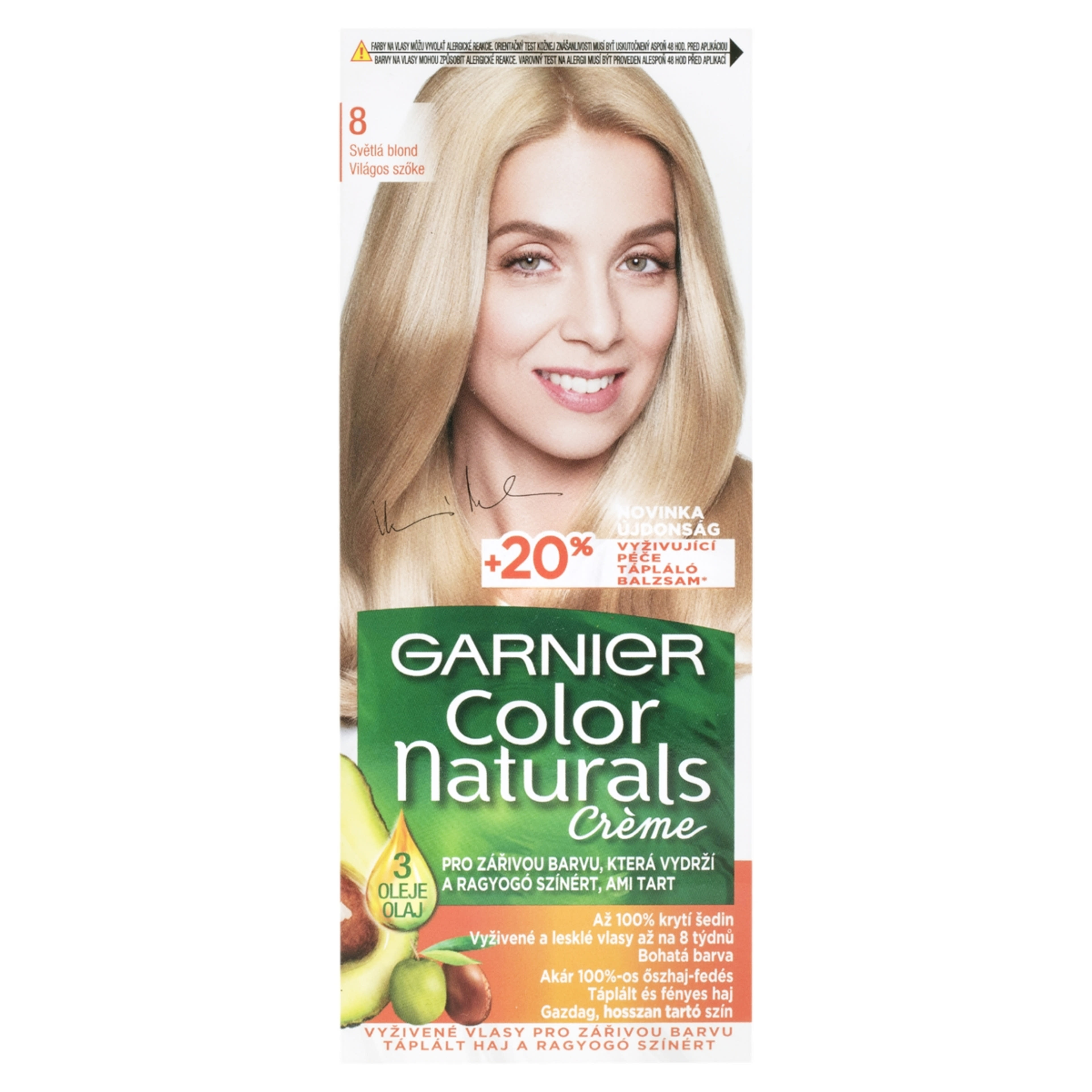 Garnier Color Naturals Tartós hajfesték 8 Világos szőke - 1 db
