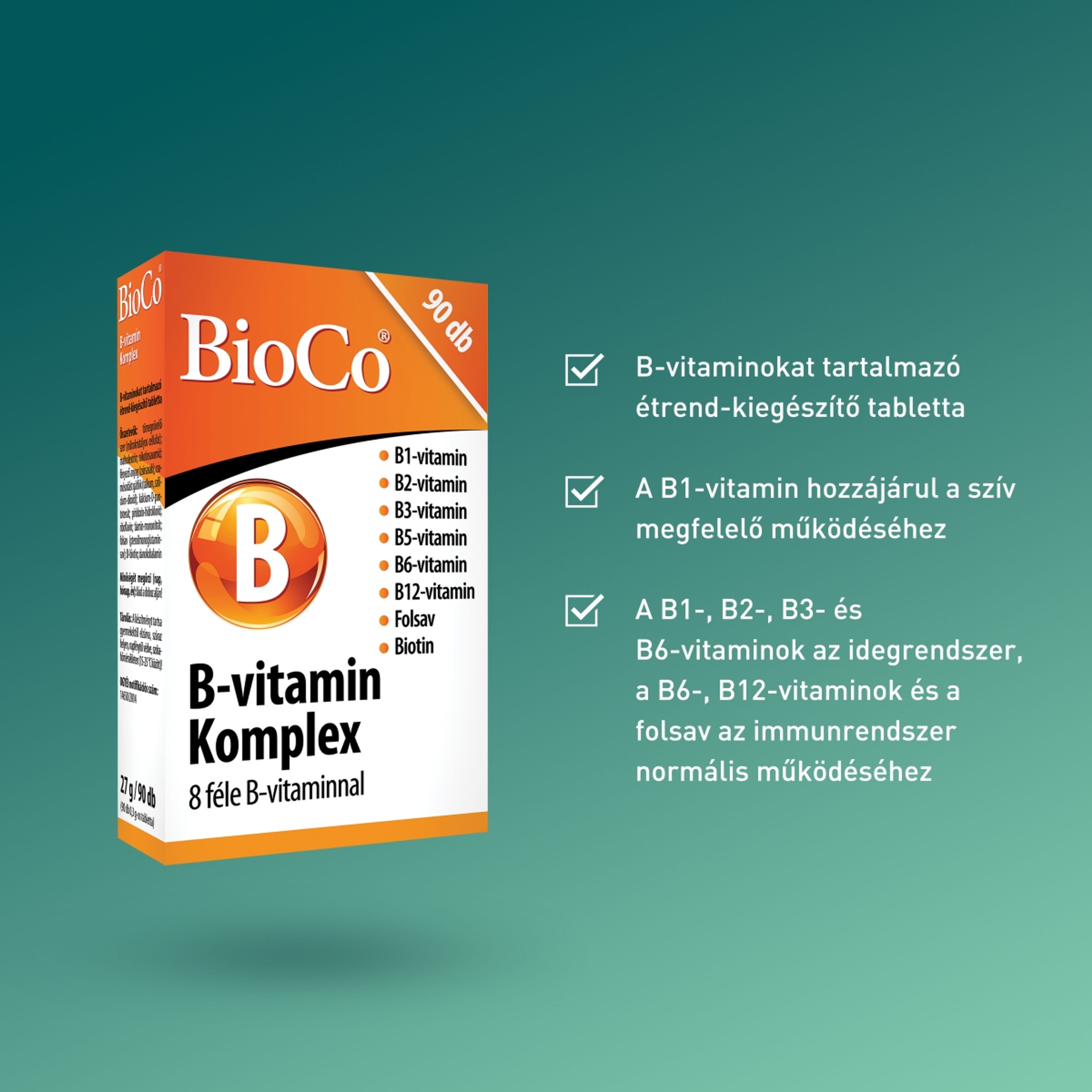 Bioco B-vitamin komplex étrendkiegészítő tabletta - 90 db-4
