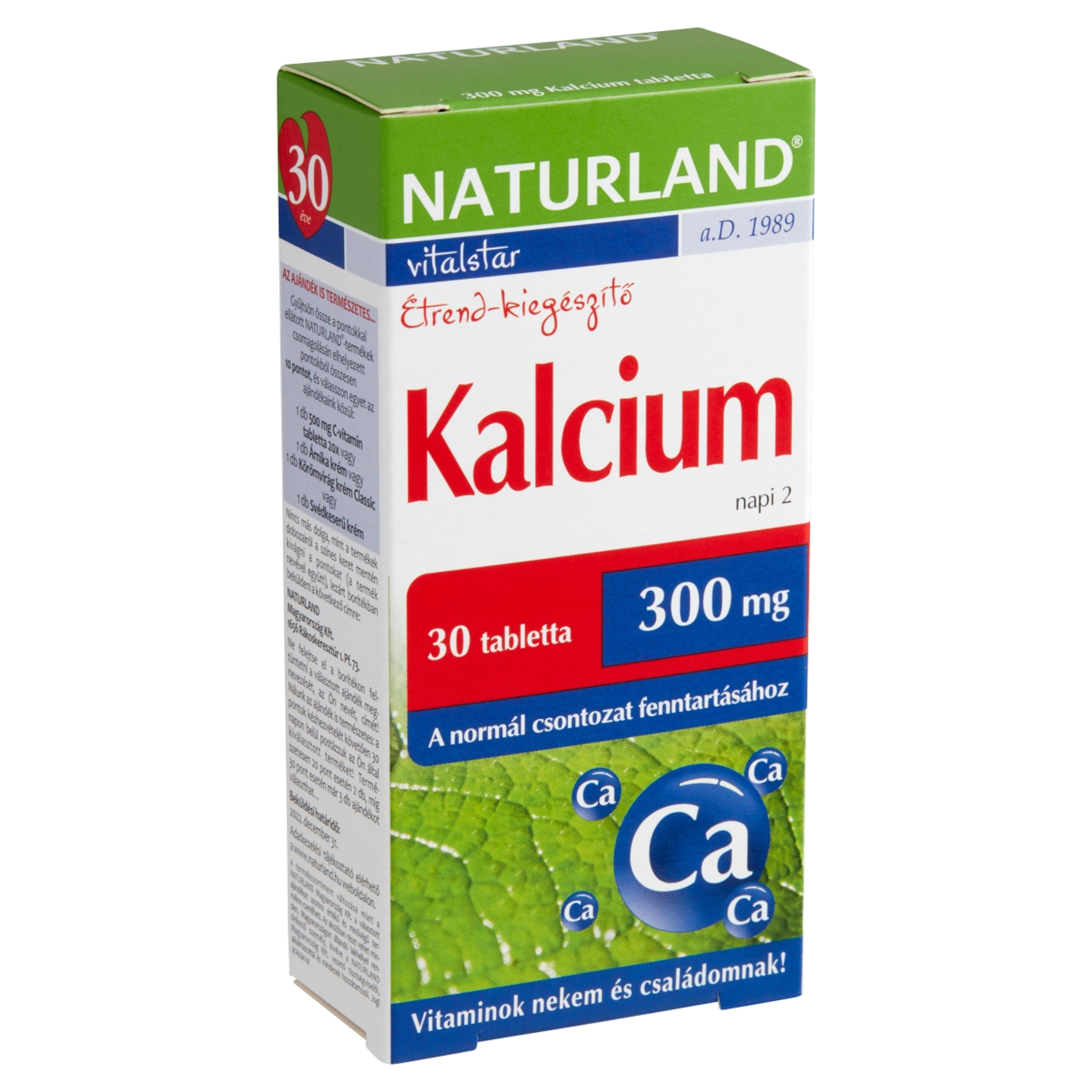 Naturland Kalcium 300mg Tabletta - 30 db-2