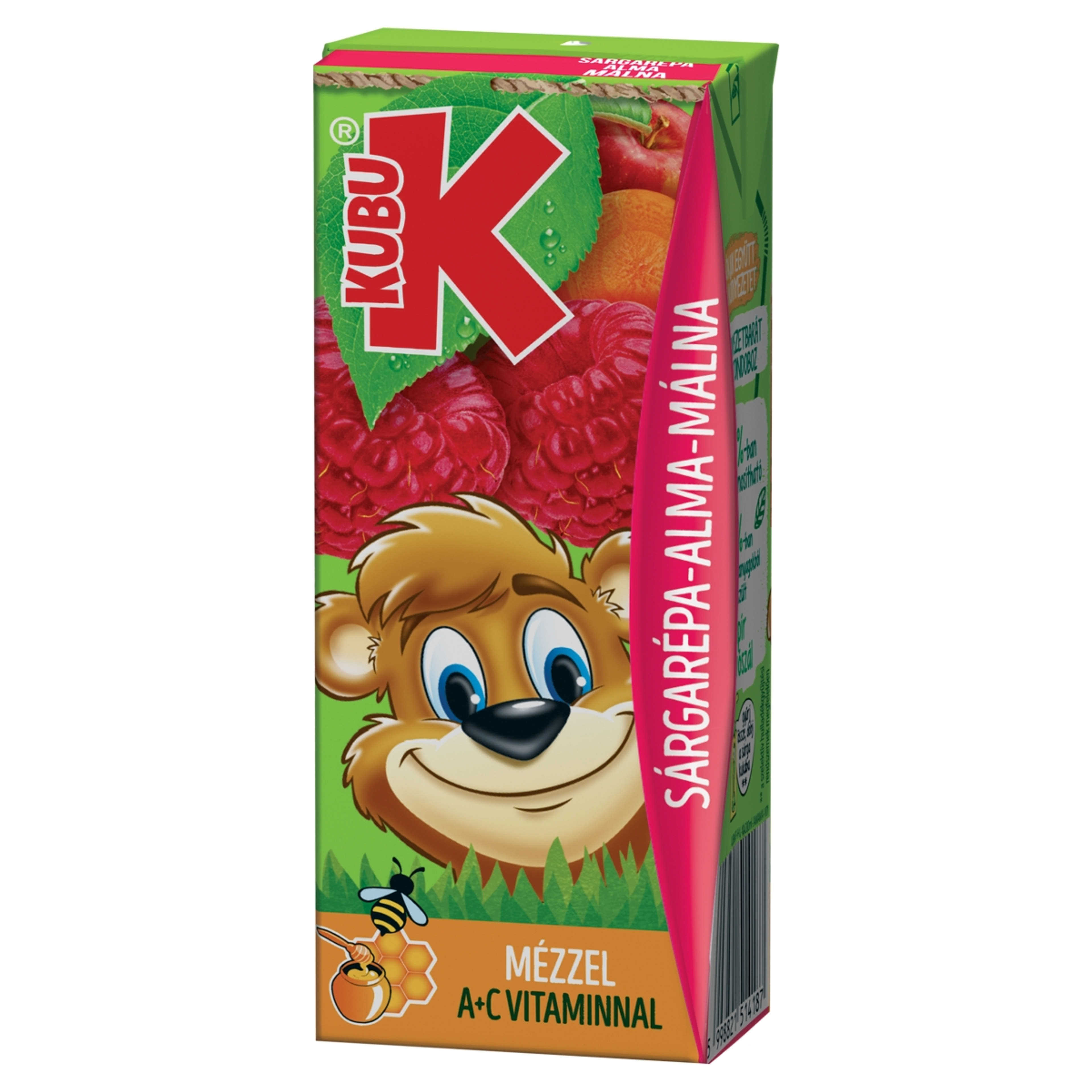 Kubu sárgarépa-alma-málna ital mézzel, vitaminokkal - 200 ml-1