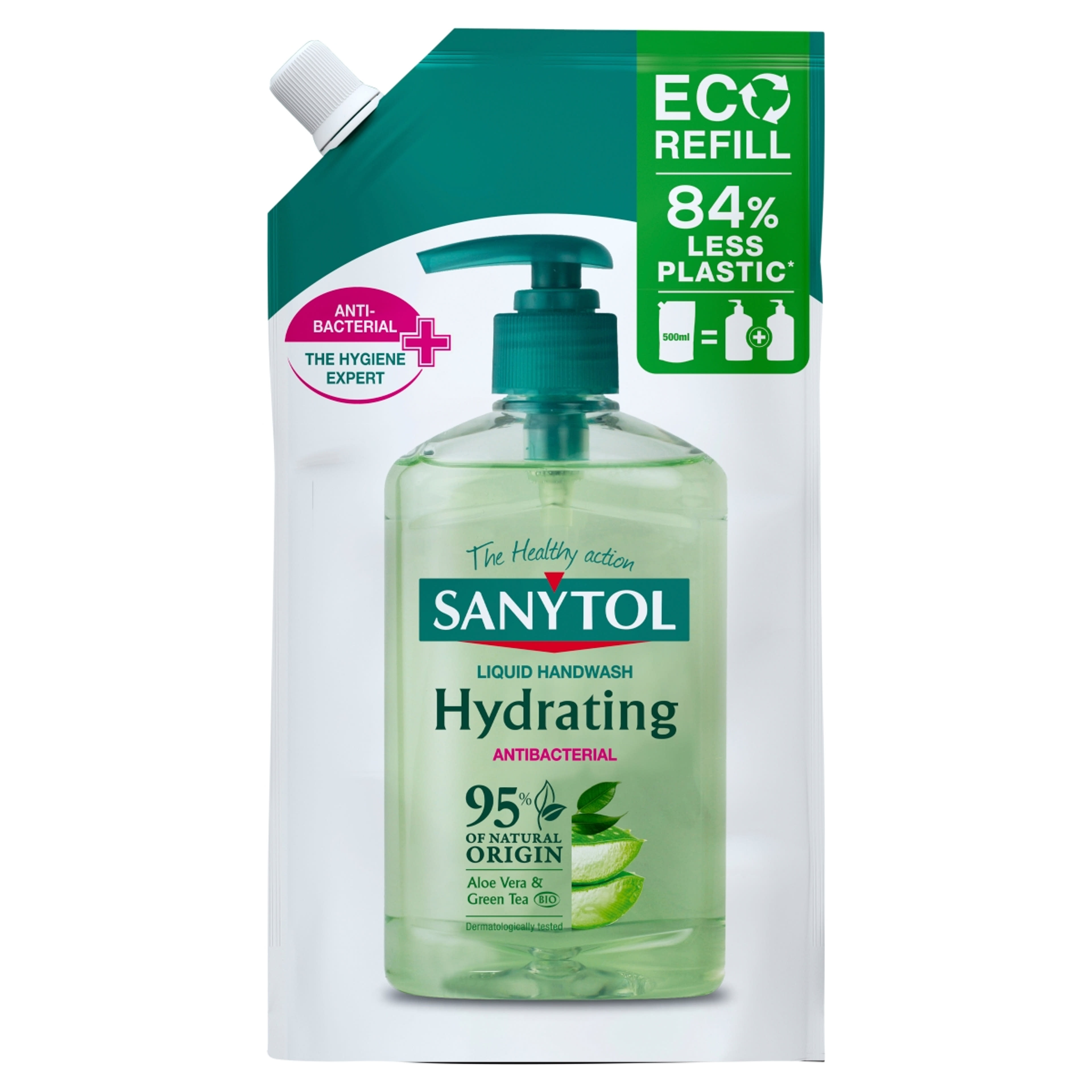 Sanytol folyékony szappan utántöltő zöld teával és aloe veraval - 500 ml-1