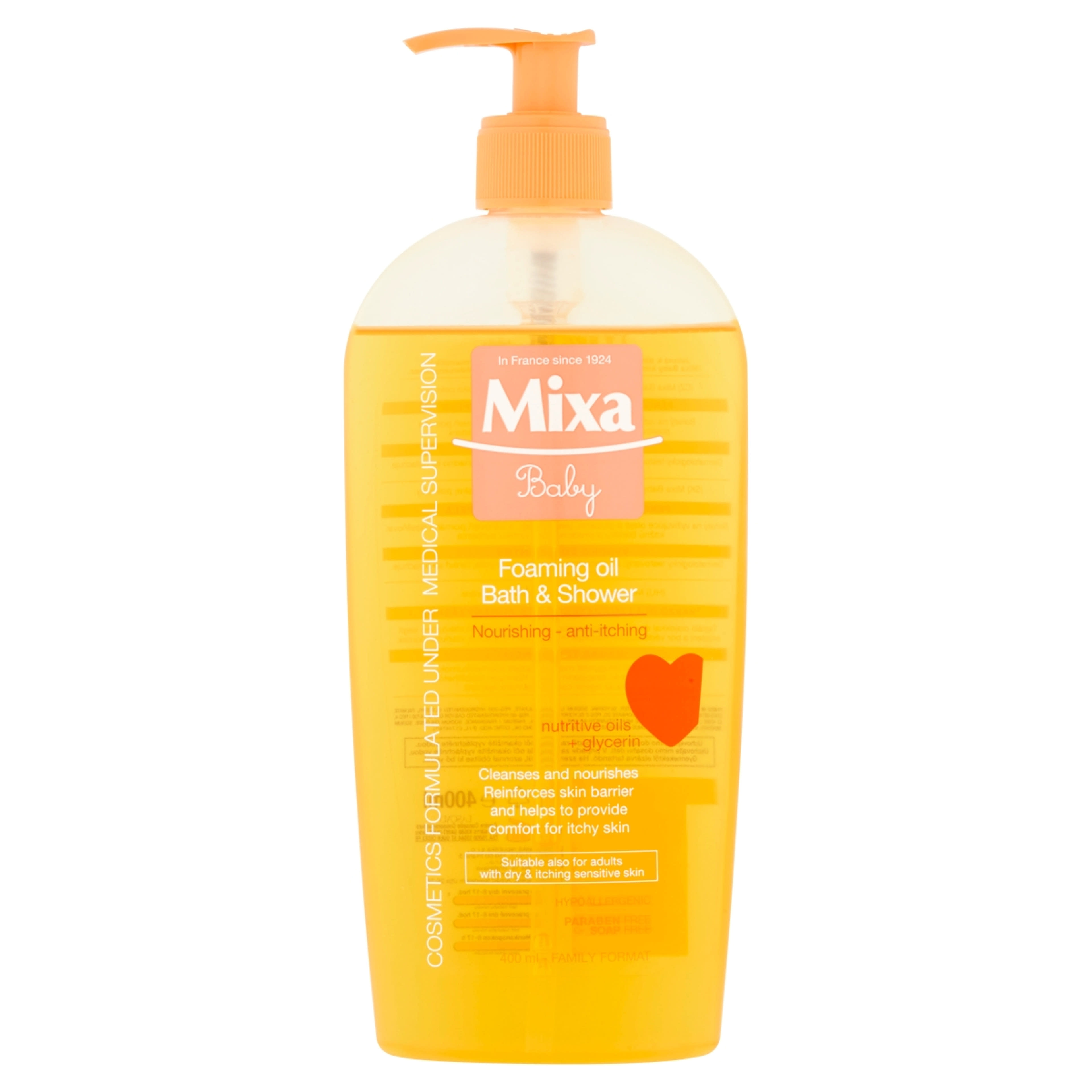 Mixa habzó olaj fürdetéshez és zuhanyzáshoz  babáknak pumpás - 400 ml-1