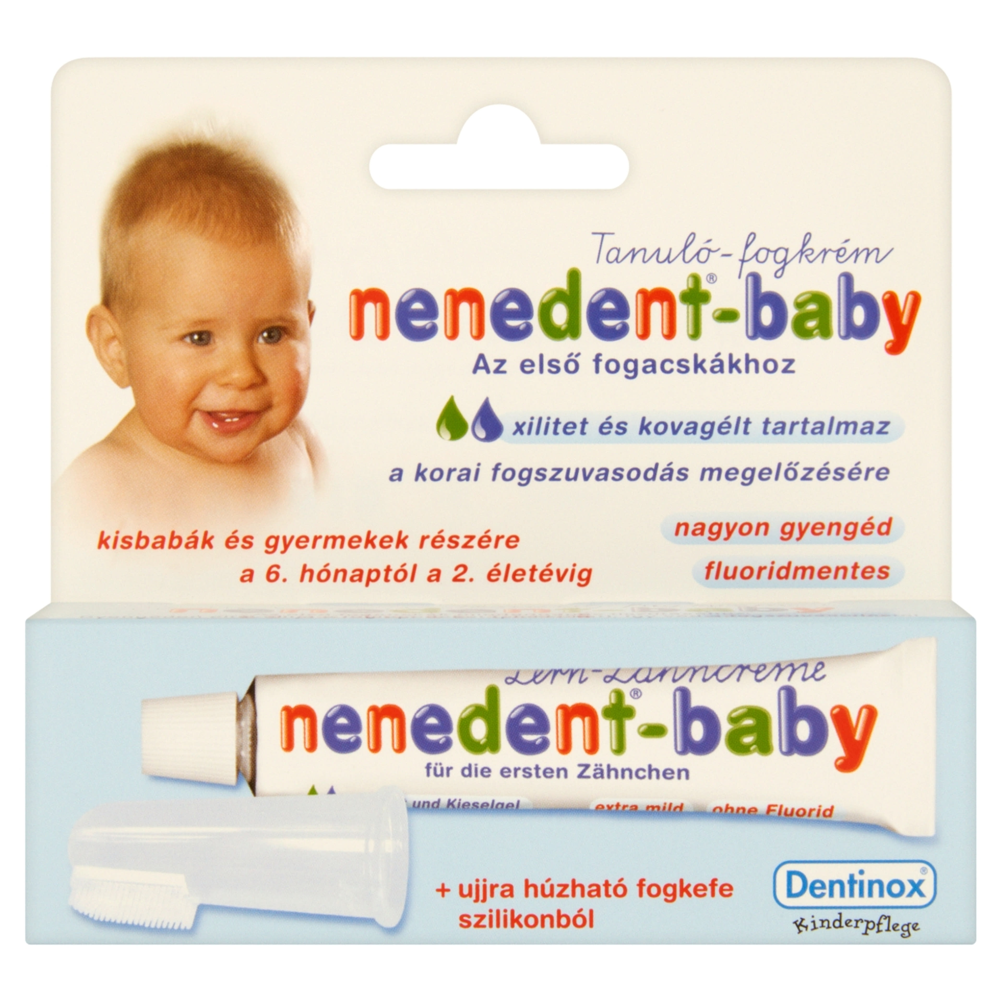 Nenedent Baby  Fogkrém Szilikon Fogkefével - 20 ml-1