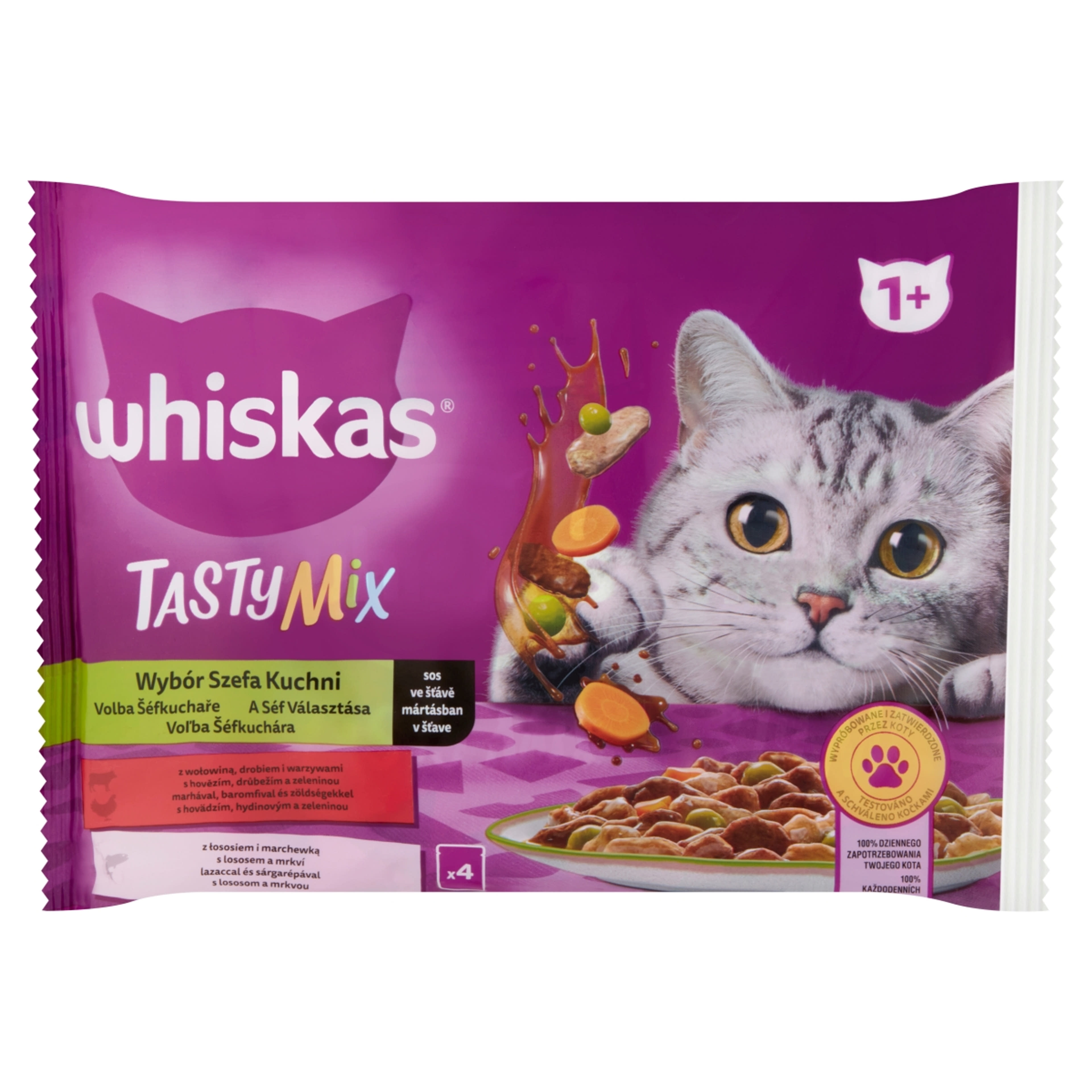 Whiskas Tasty Mix teljes értékű nedves eledel felnőtt macskáknak 4 x 85 g - 340 g-2