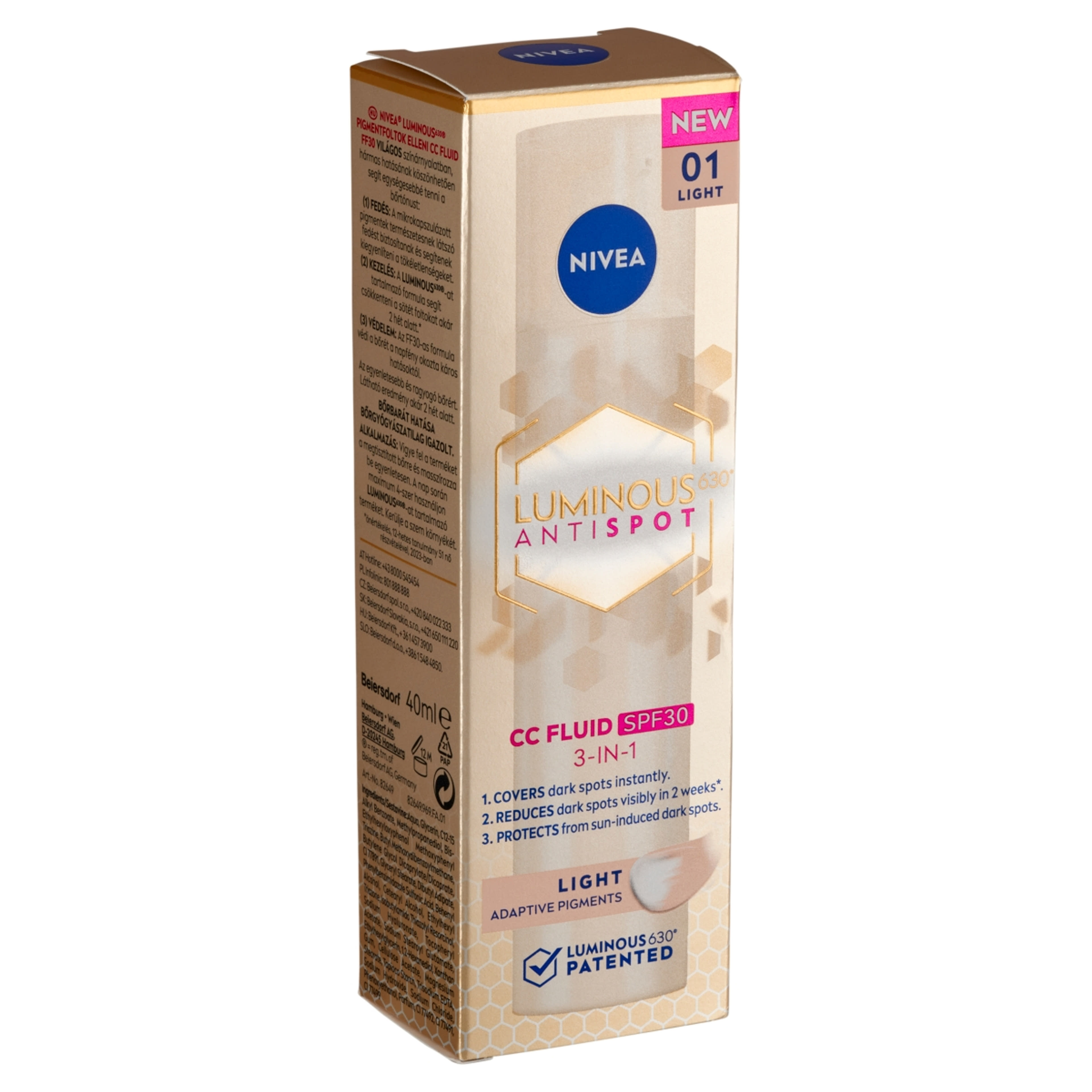 Nivea Luminous630 színezett fluid SPF30 /világos - 40 ml-3