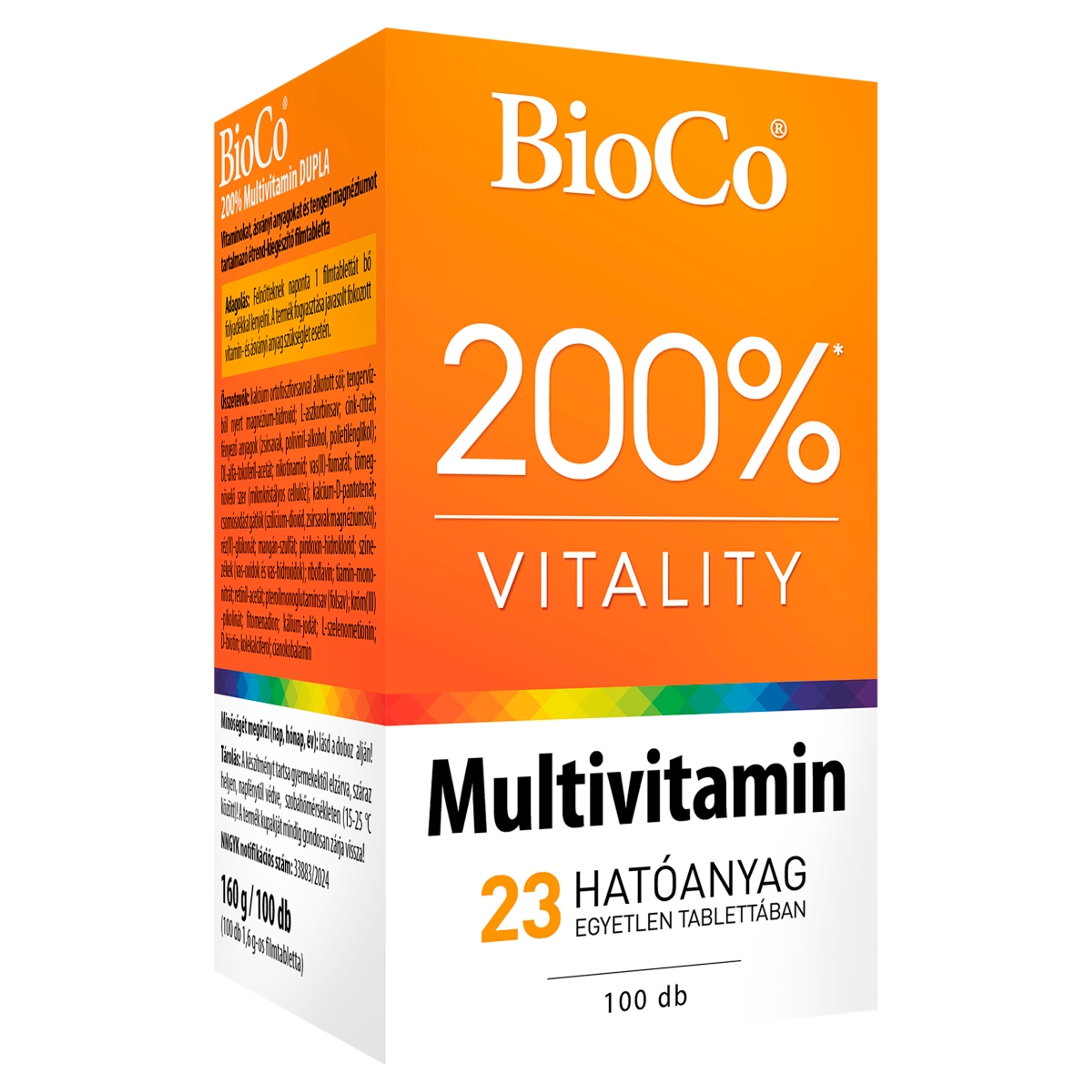 BioCo 200% Vitality Multivitamin Dupla étrend-kiegészítő filmtabletta - 100 db-2