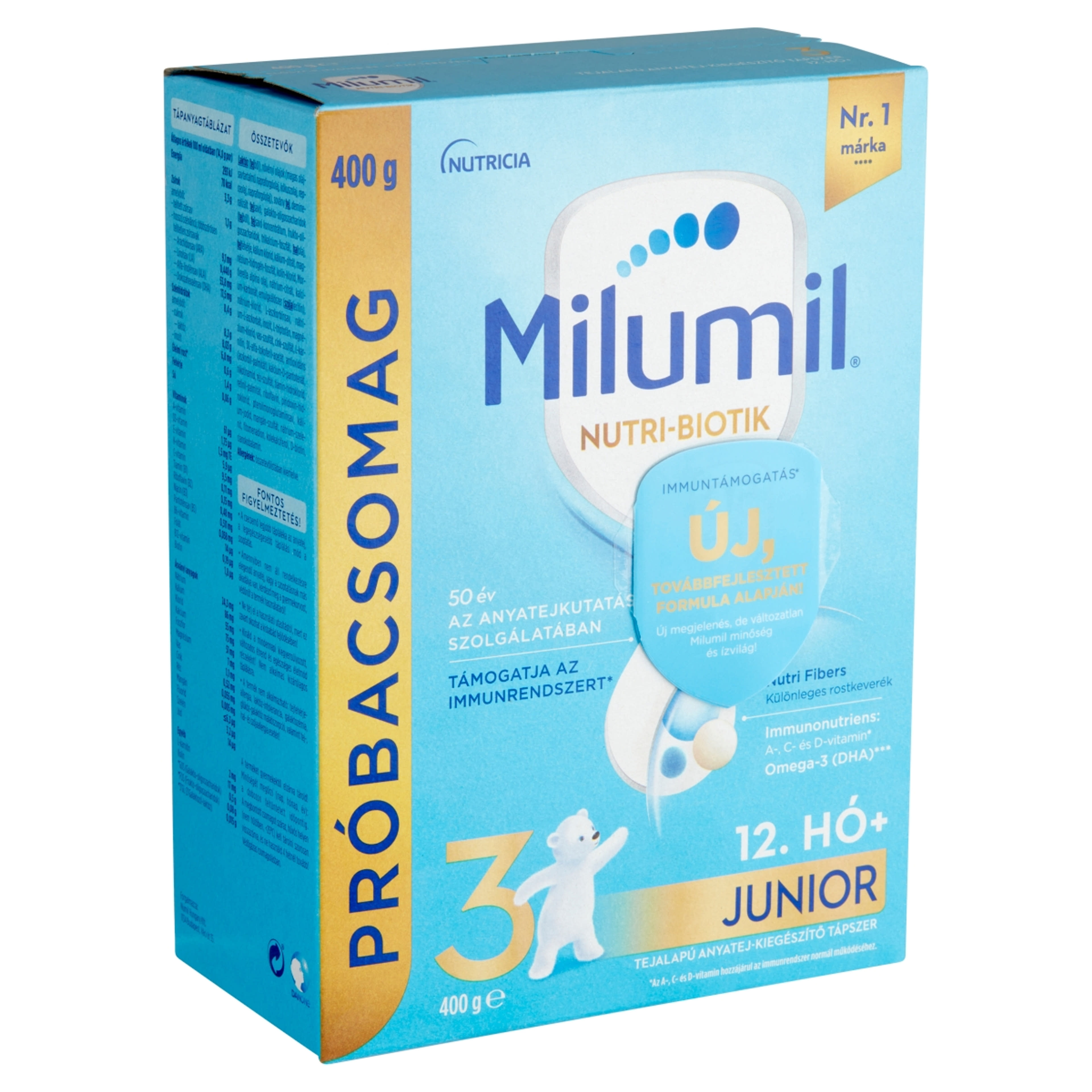 Milumil 3 Junior anyatej-kiegészítő tápszer 12. hónapos kortól - 400 g-2