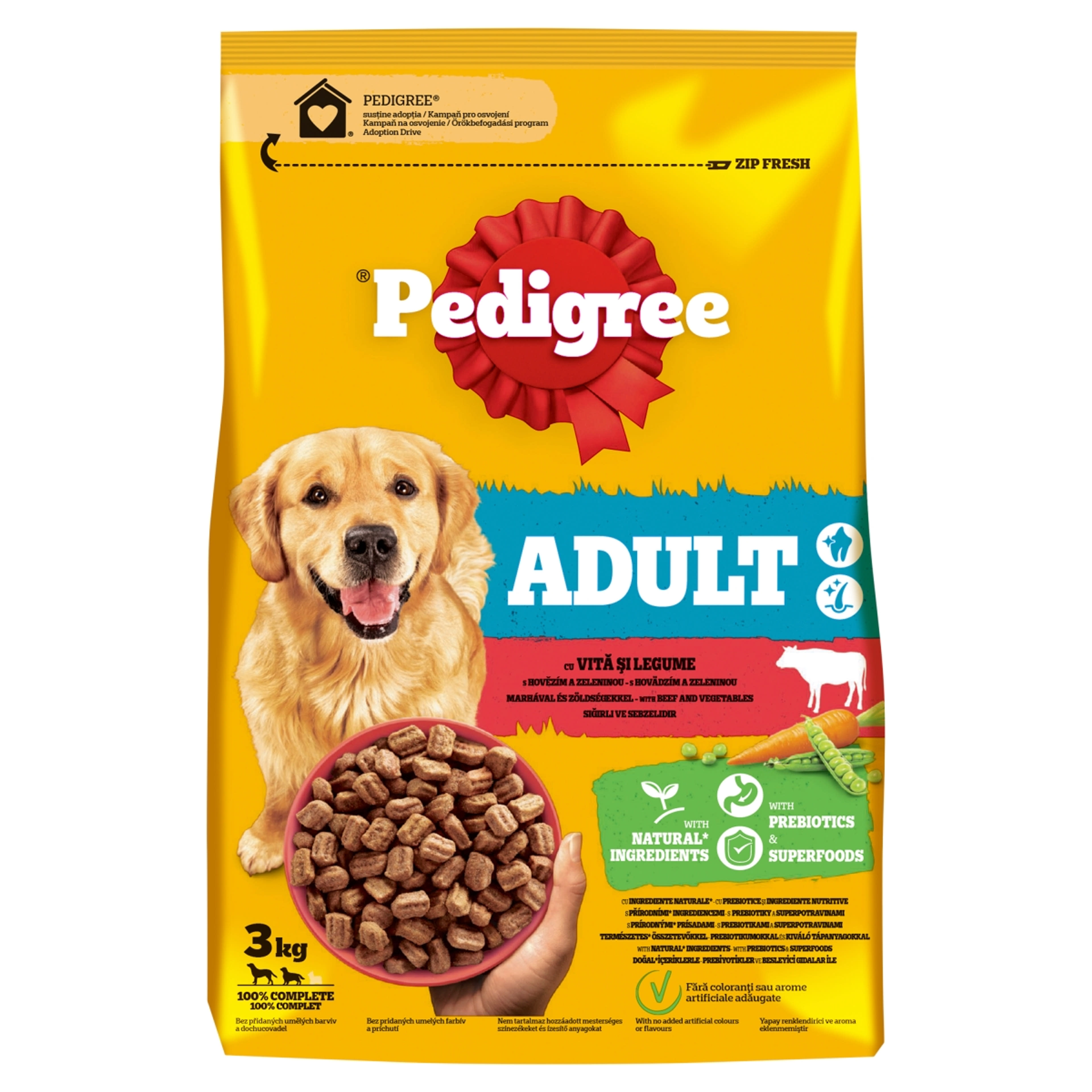 Pedigree szárazeledel kutyáknak, marhával és zöldséggel - 3000 g-1