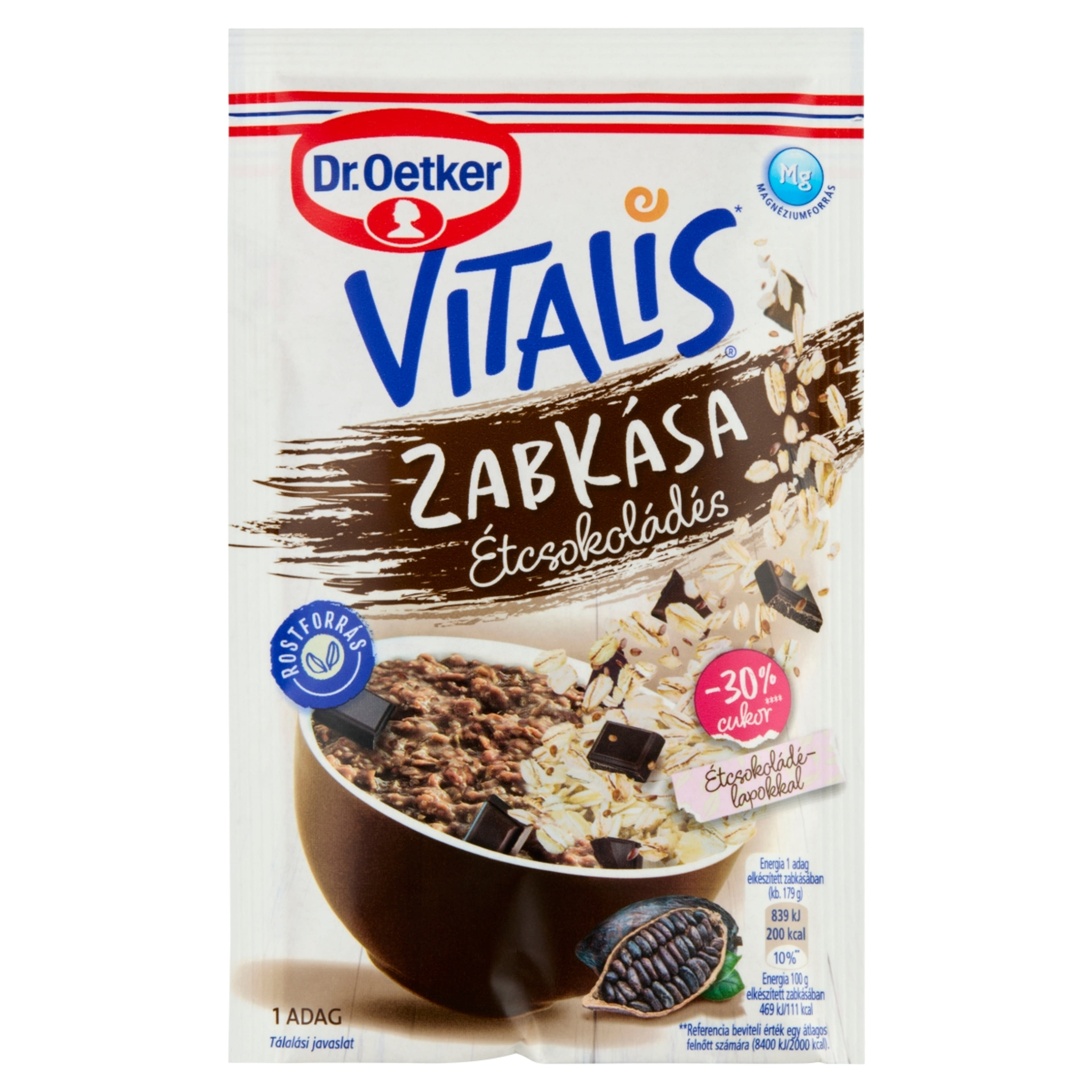 Dr. Oetker Vitalis étcsokoládés zabkása alappor - 54 g