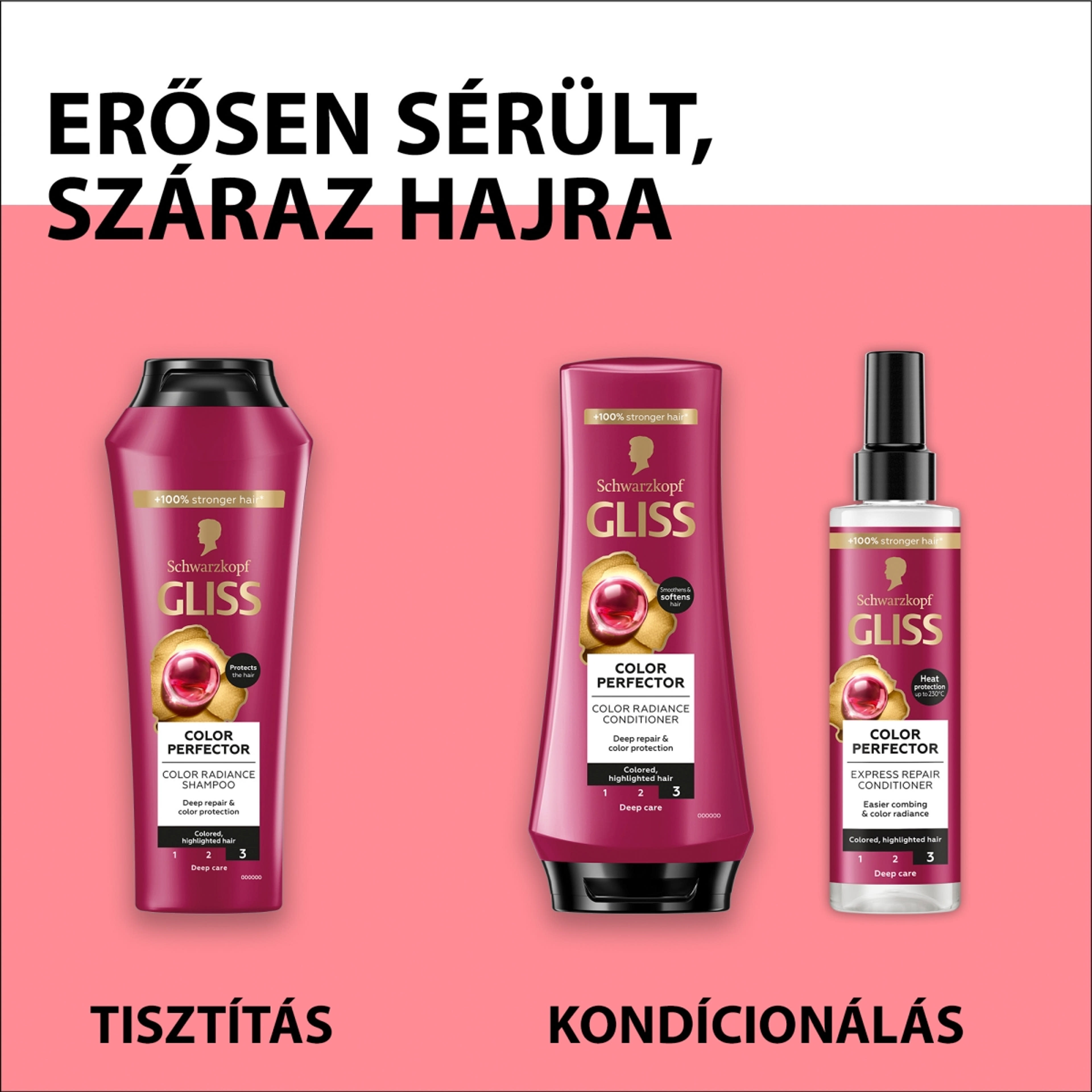 Gliss Ragyogó szín és védelem hajregeneráló balzsam - 200 ml-6