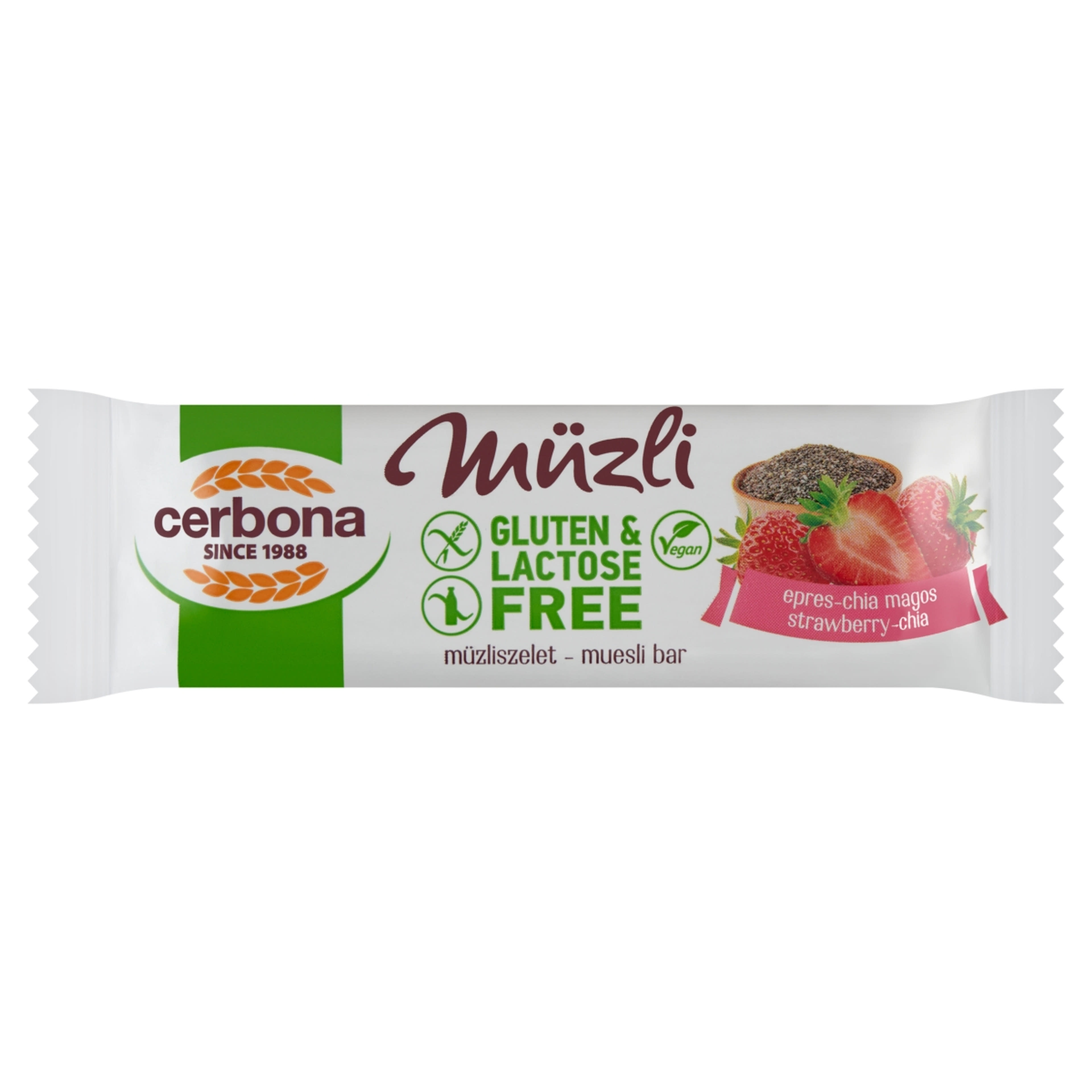 Cerbona gluténmentes epres, chia magos szelet - 35 g