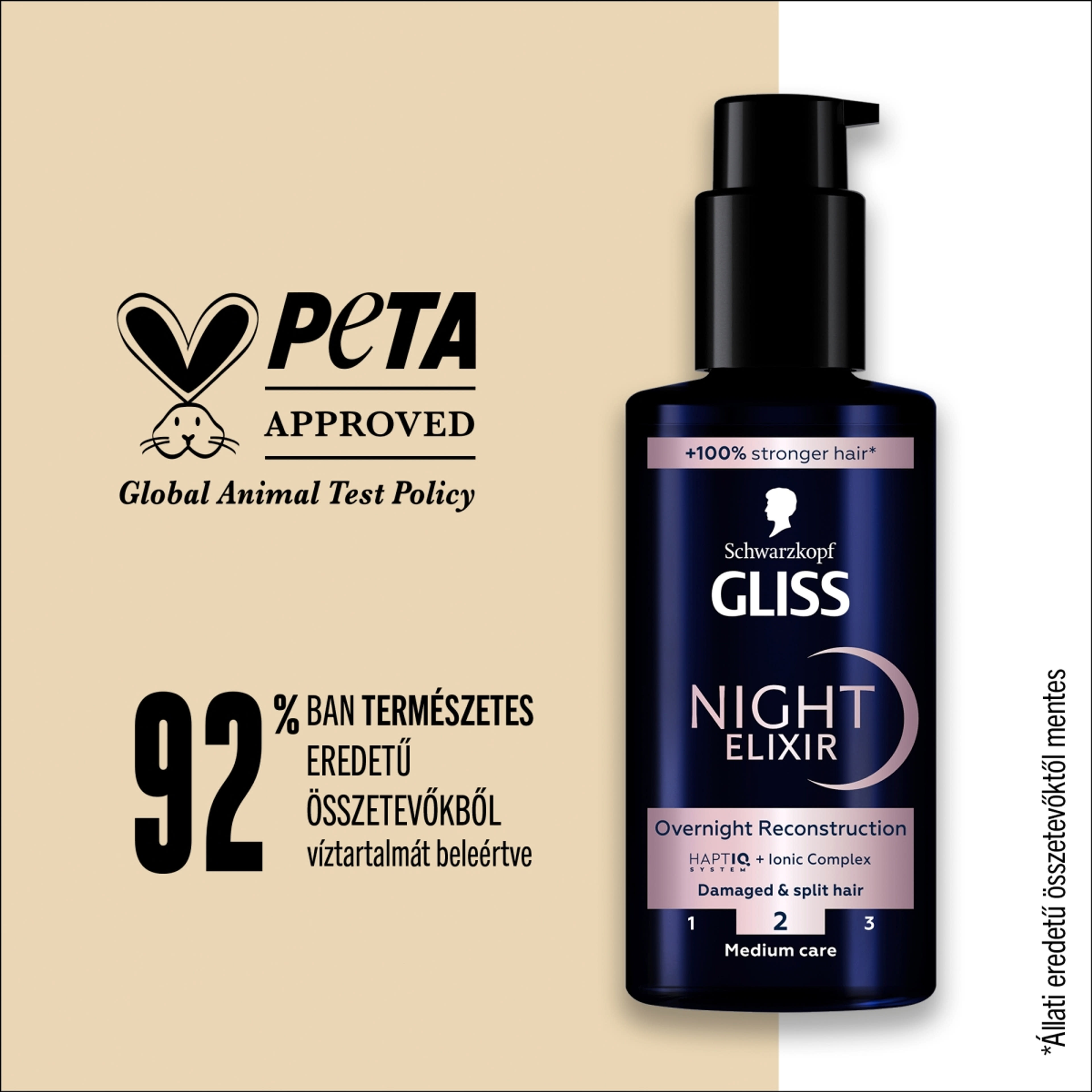 Gliss éjszakai hajpakolás sérült és töredezett hajra - 100 ml-4