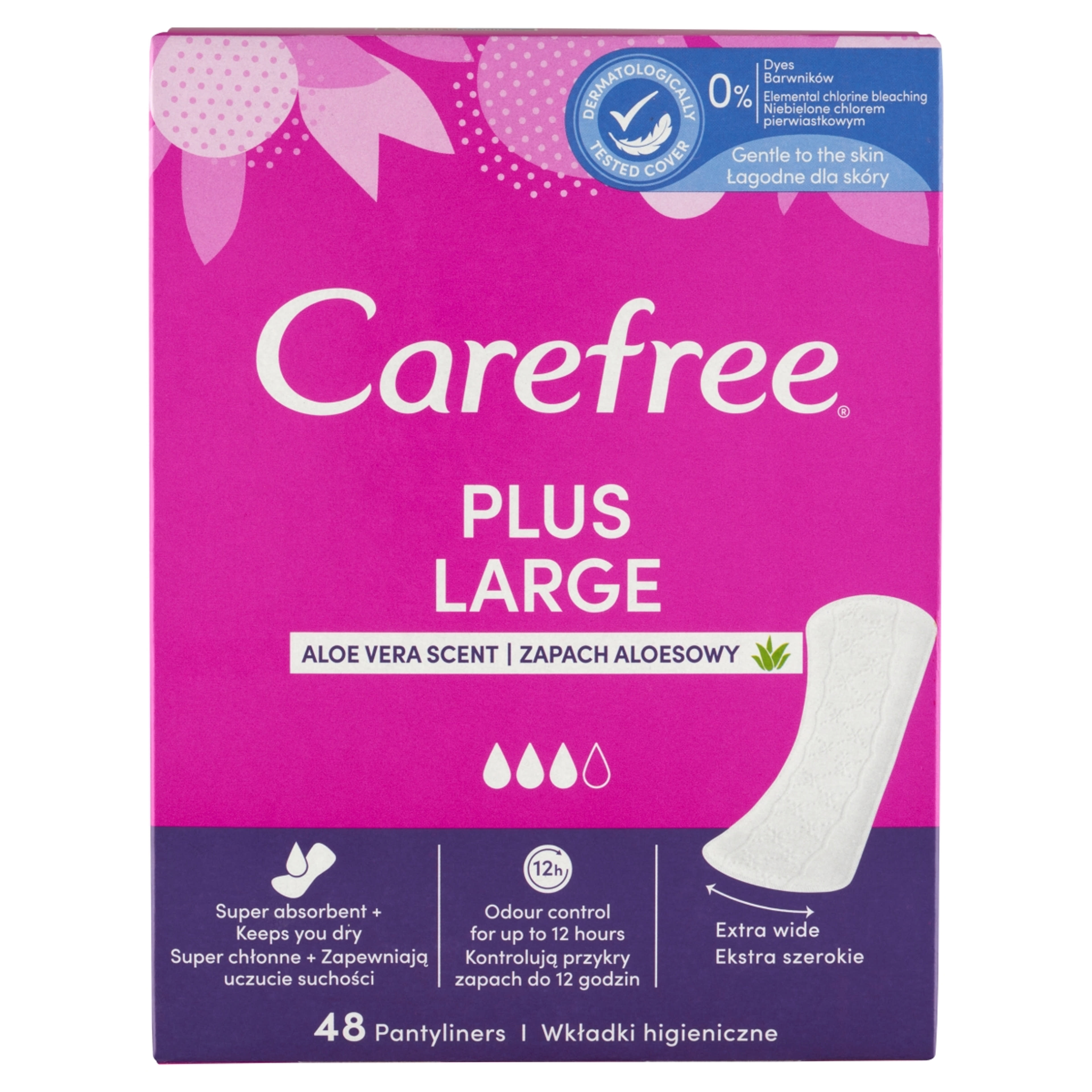 Carefree Plus Large + Aloe tisztasági betét - 48 db-2