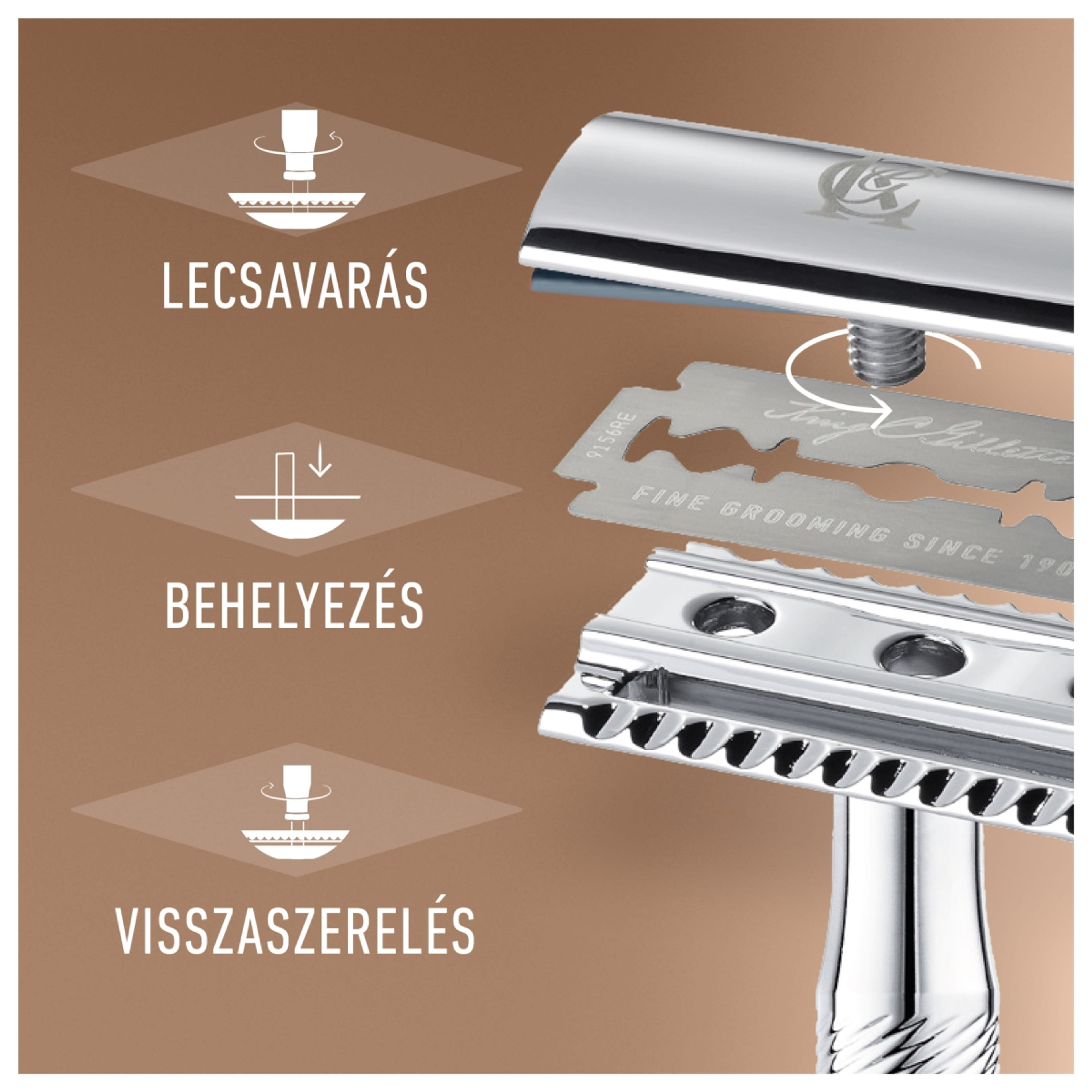 Gillette King C.Double Edge borotvakészülék+5 penge - 1 db-5