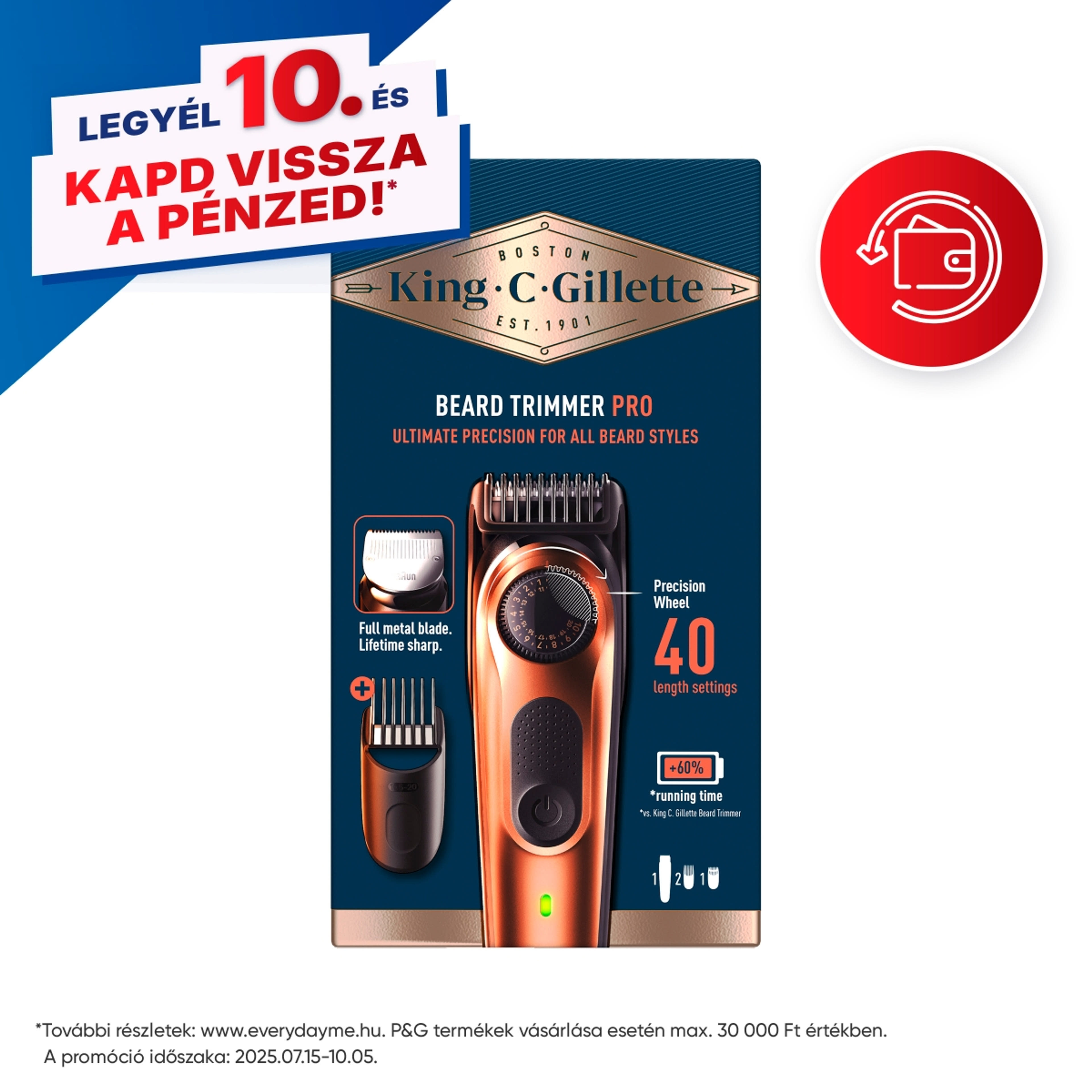 Gillette King C. szakáll trimmer - 1 db