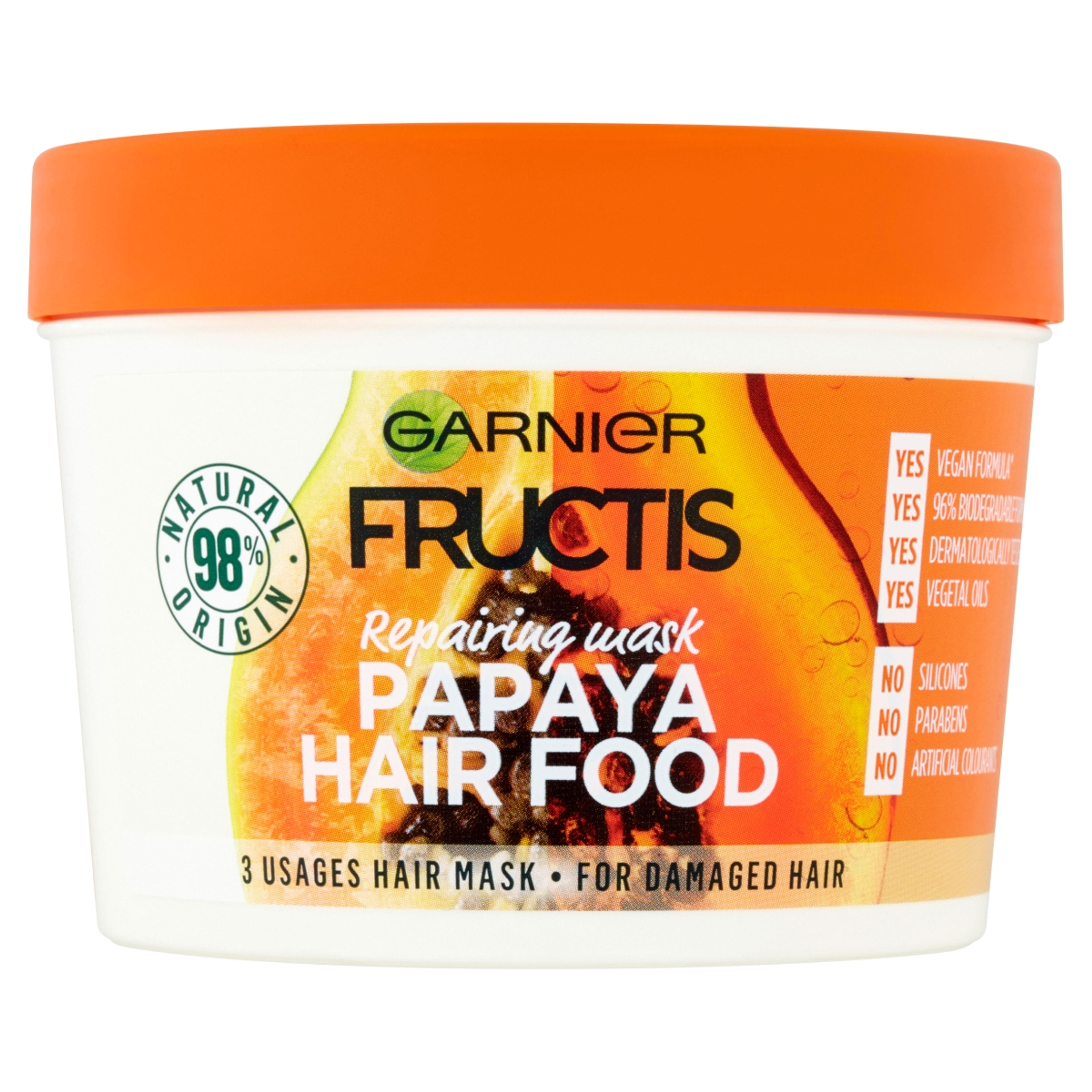 Garnier Fructis Papaya Hair Food Töredezett Károsult Hajra hajpakolás - 390 ml-1