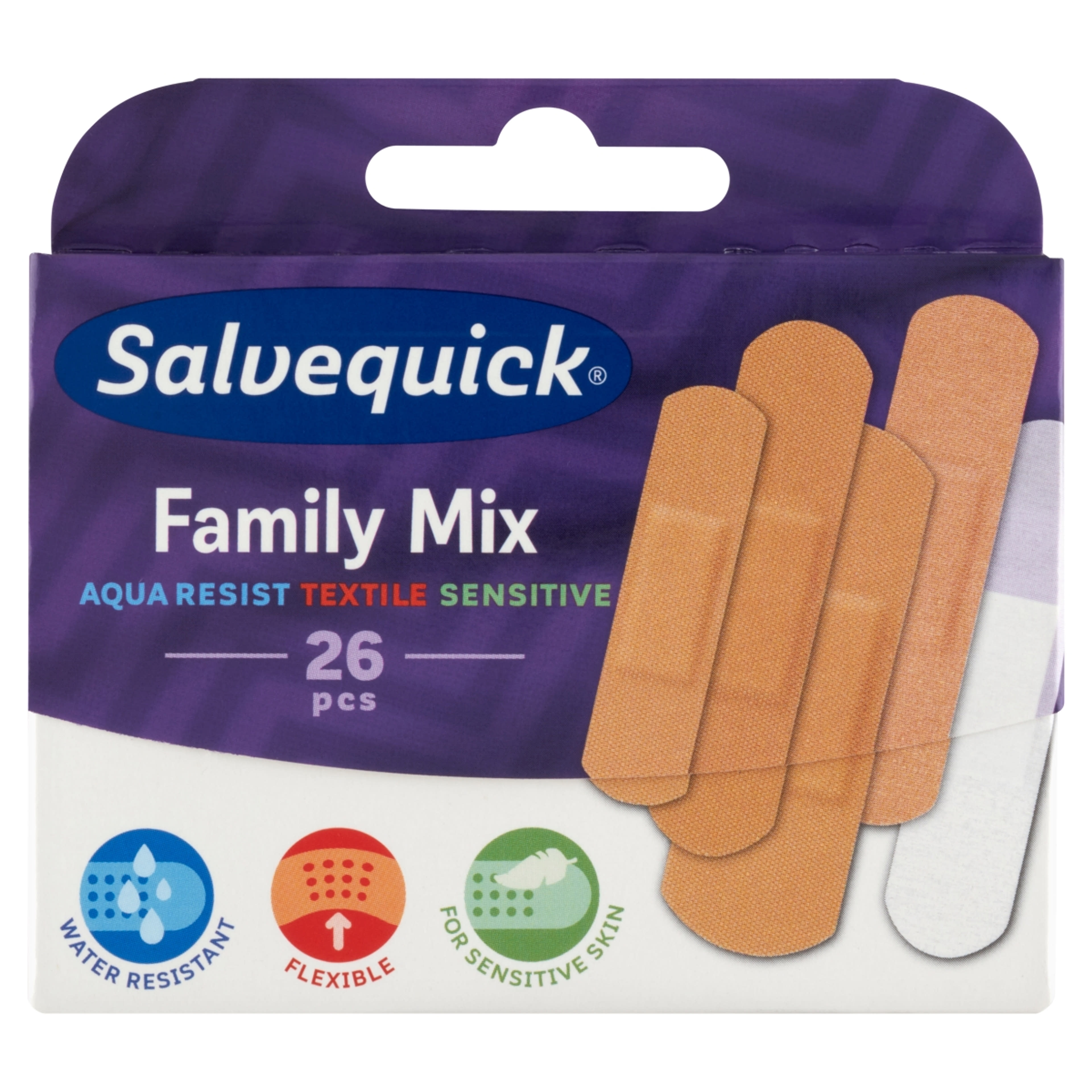 Salvequick Családi Mix hypoallergén sebtapasz csomag - 26 db