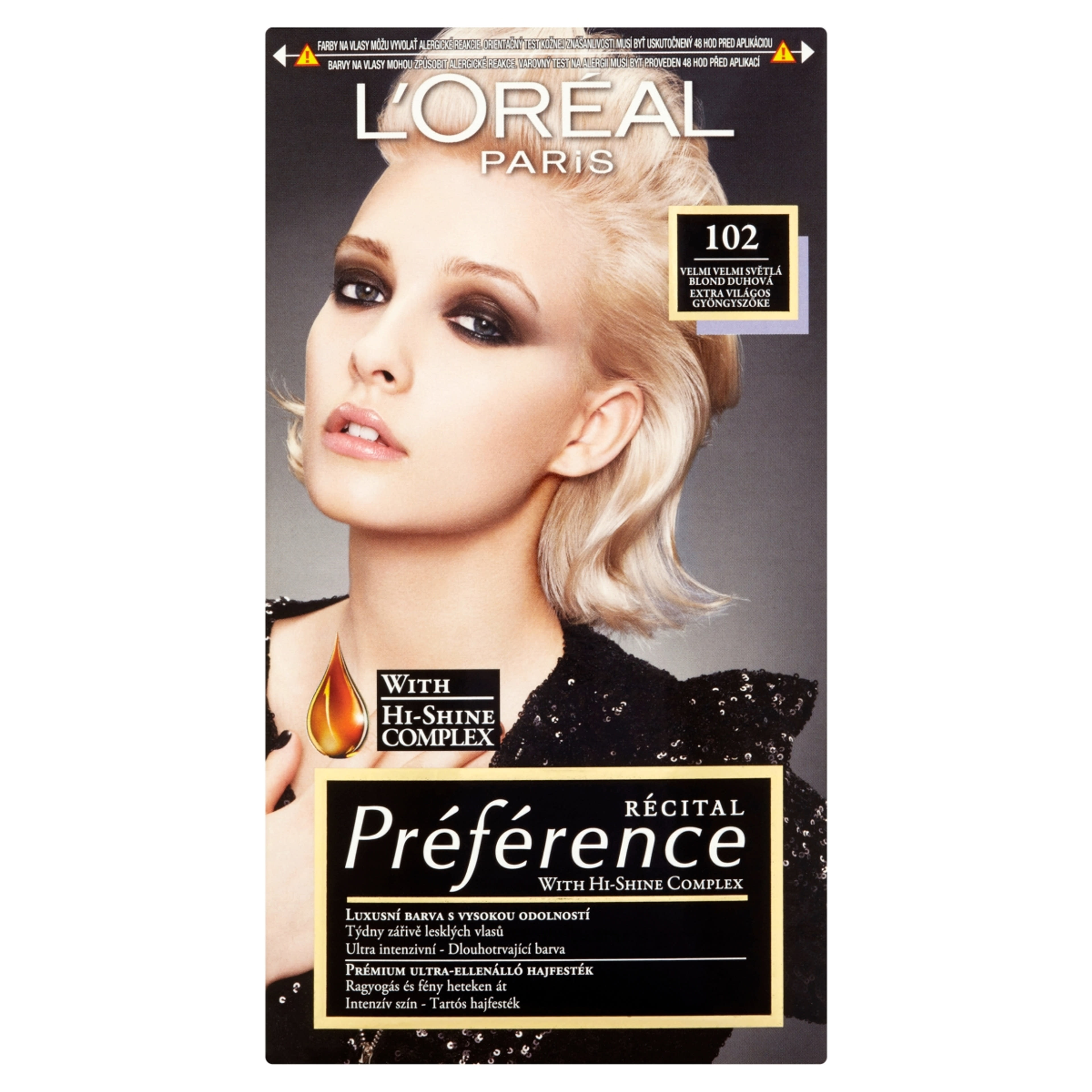 L'Oréal Paris Préférence hajfesték 102 Extra világos gyöngyszőke - 1 db