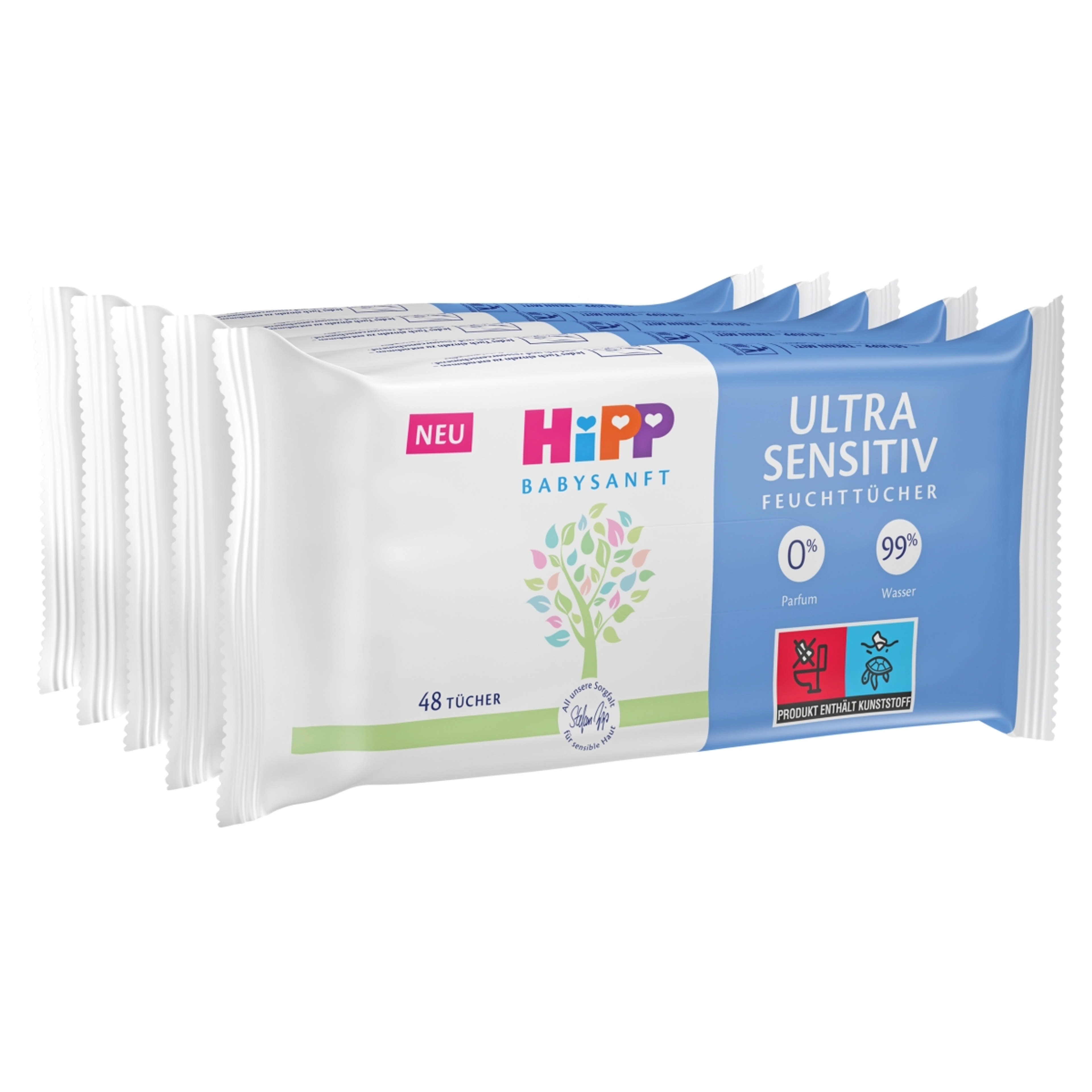 Hipp Babysanft Ultra Sensitive törlőkendő 5x48 db - 240 db-1