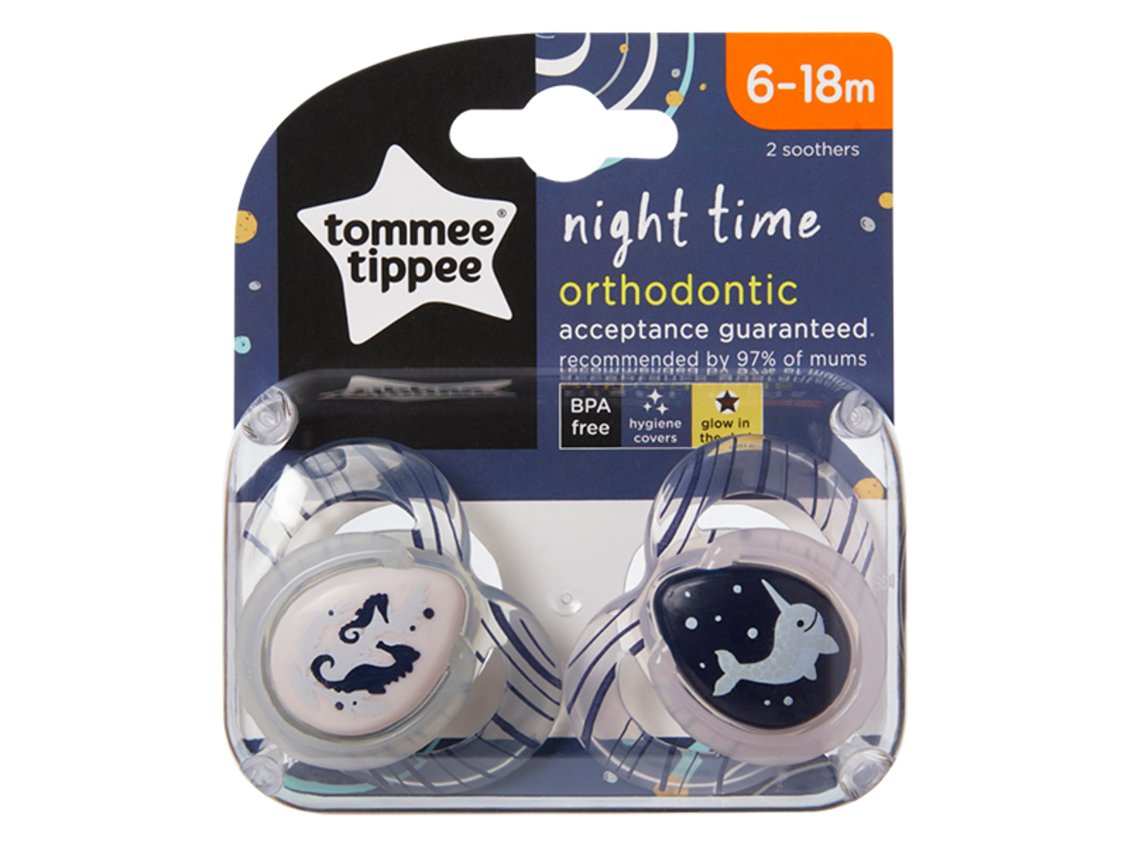 Tommee Tippee night játszócumi 6-18 hónapos kortól - 2 db-3