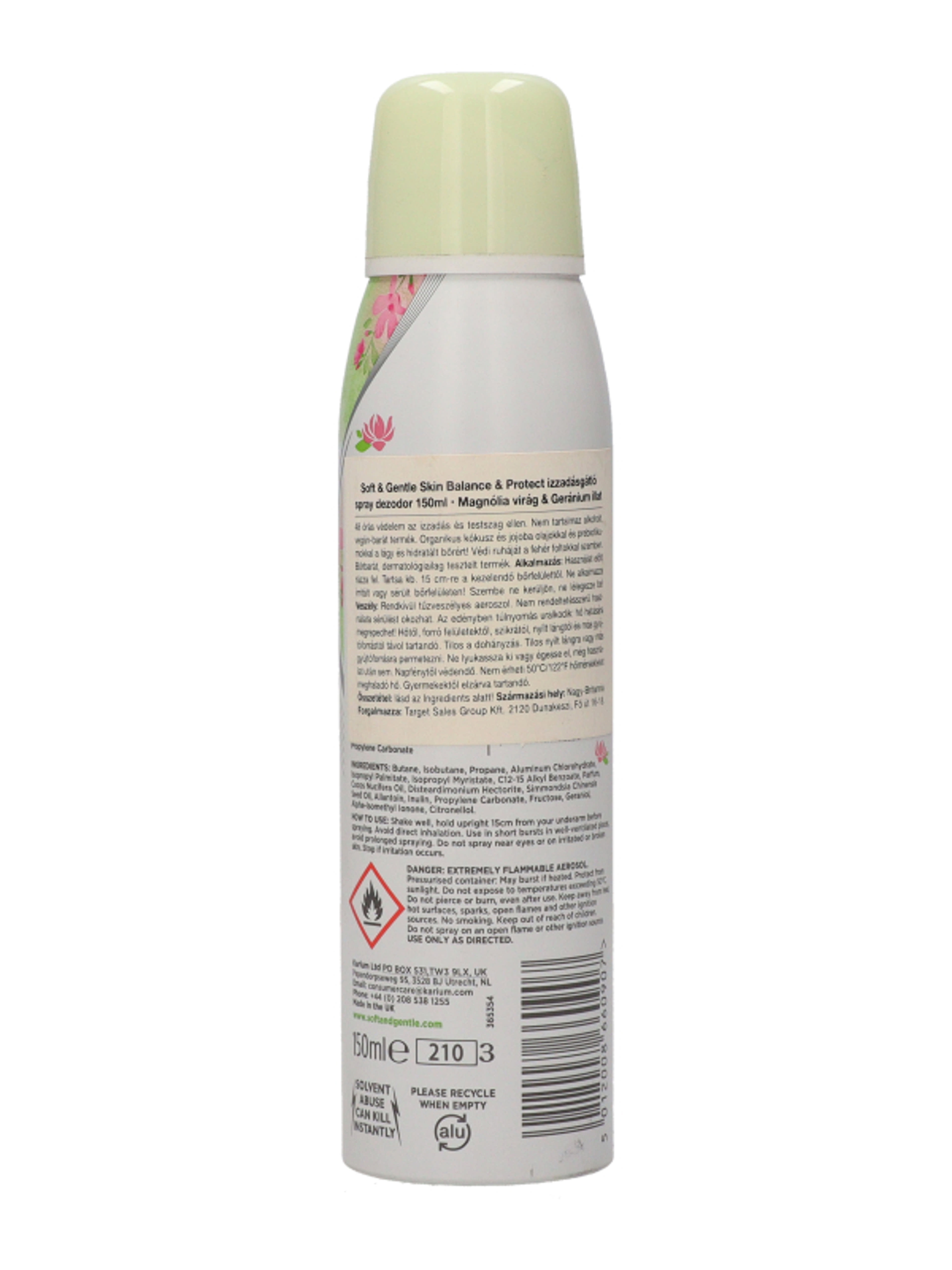 Soft&Gentle Skin Protect dezodor, magnólia és geránium - 150 ml-4